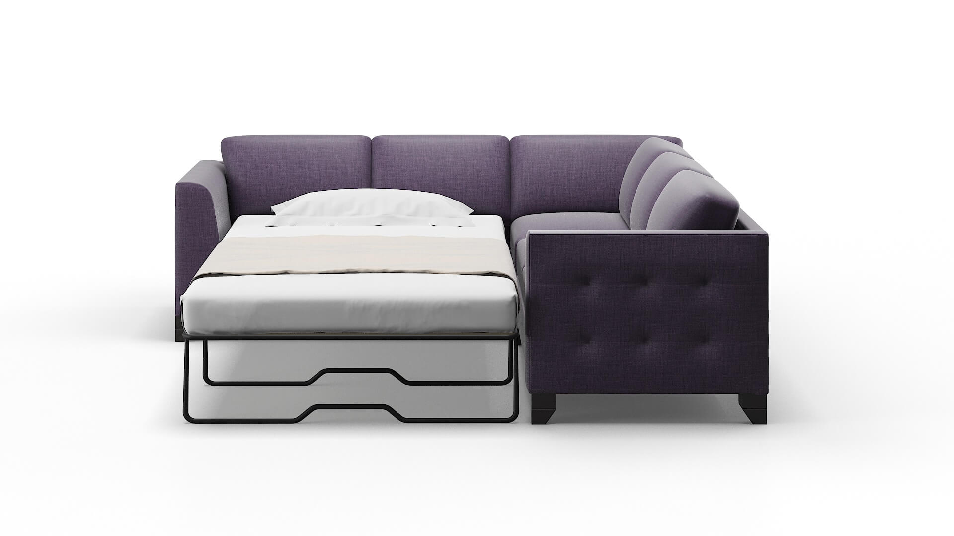 Paris Tess Blackberry Sectional Sleeper Espresso legs 1