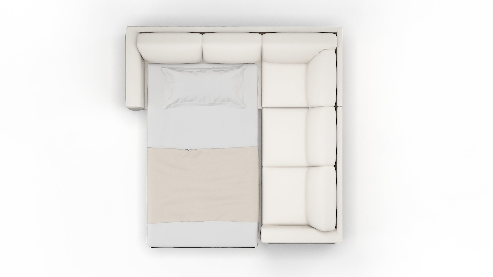 Paris Venice Eggshell Sectional Sleeper Espresso legs 3