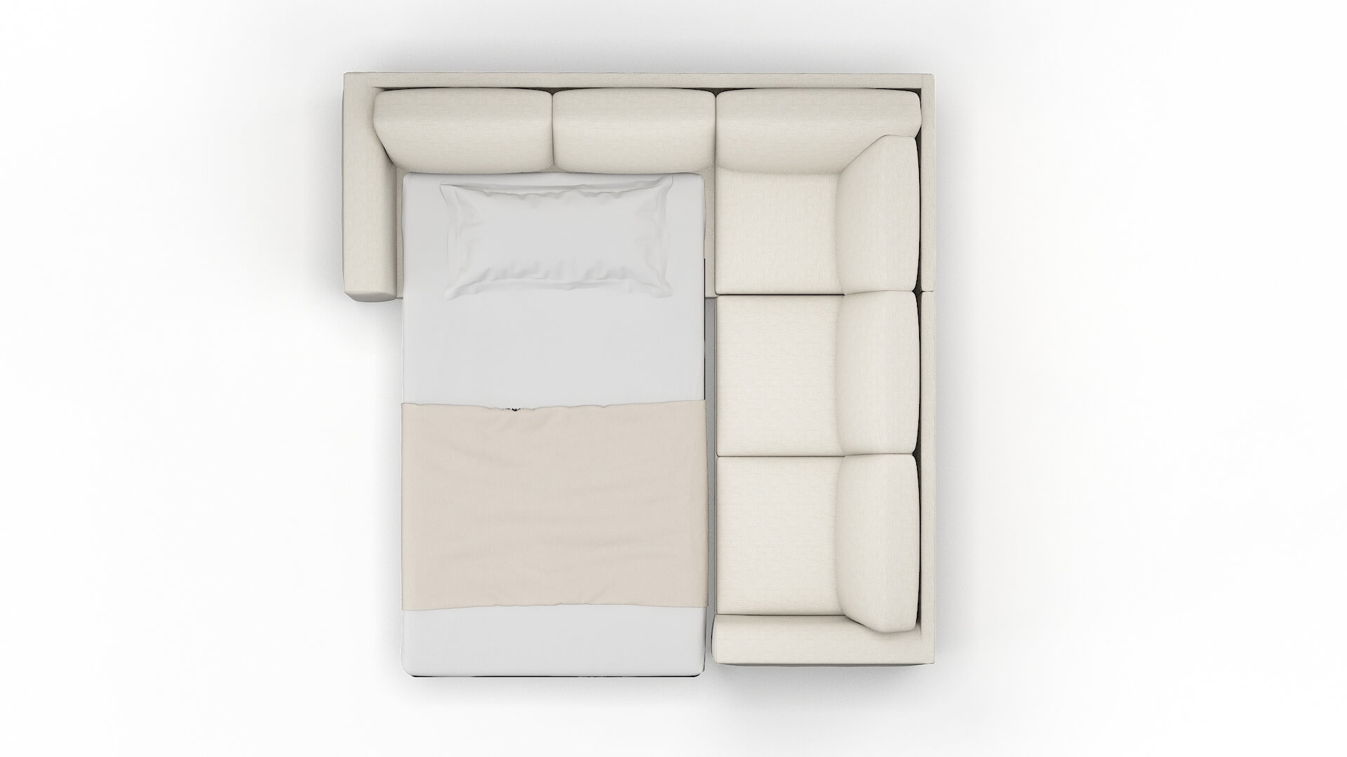 Paris Venus Cream Sectional Sleeper Espresso legs 3