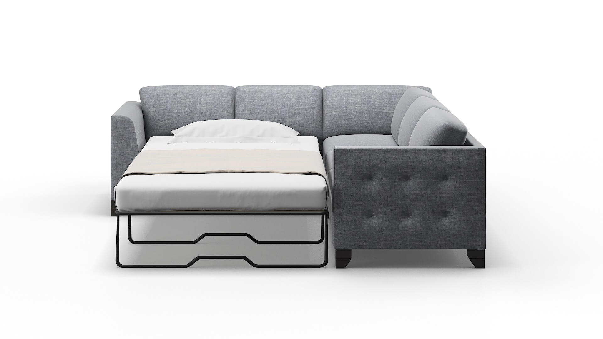 Paris Venus Mist Sectional Sleeper Espresso legs 1