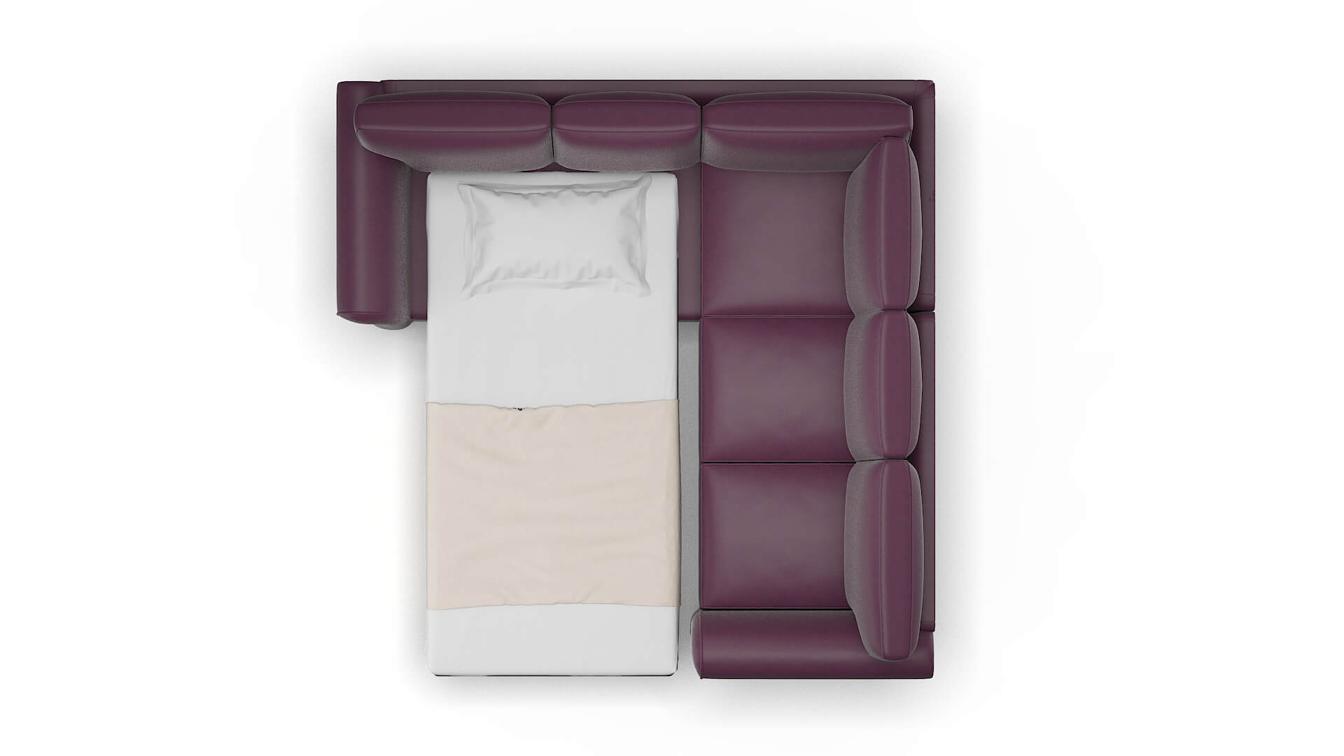 Pisa Bella Aubergine Sectional Sleeper Espresso legs 3