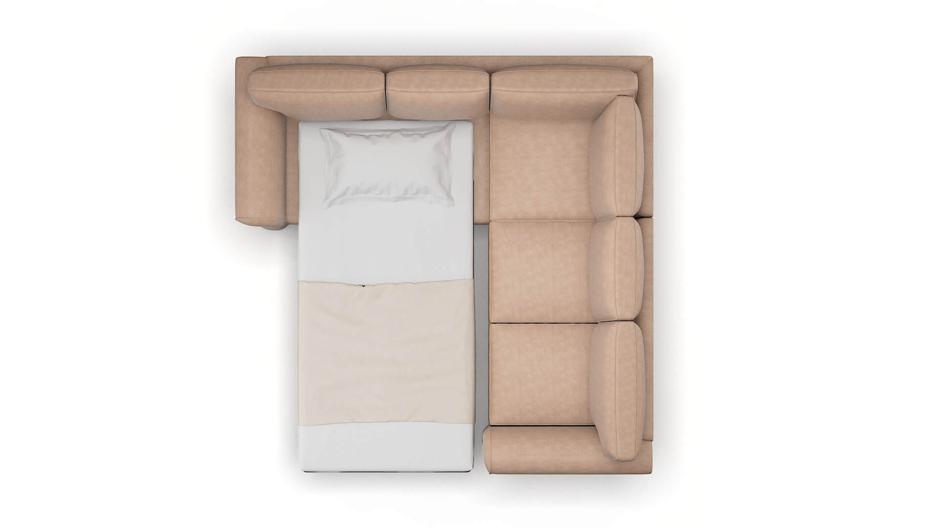 Pisa Bella Cocoa Sectional Sleeper Espresso legs 3