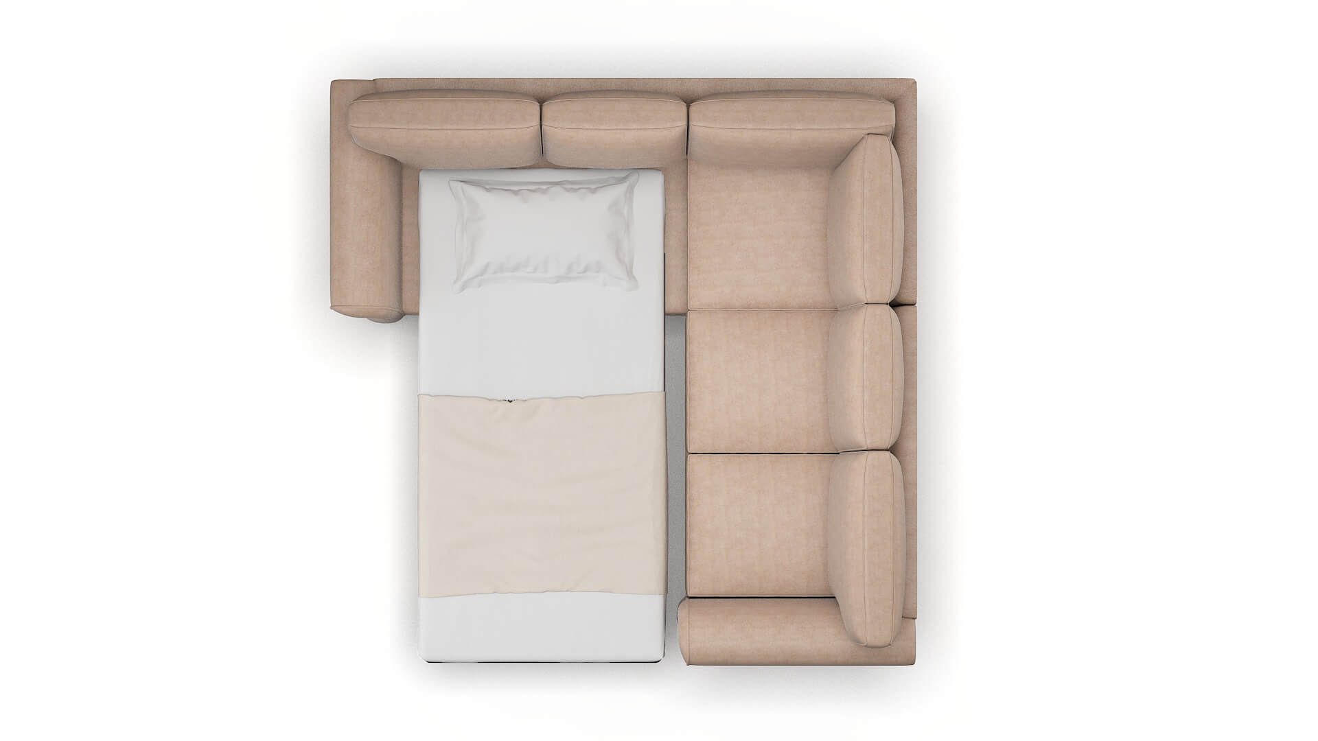 Pisa Bella Pewter Sectional Sleeper Espresso legs 3