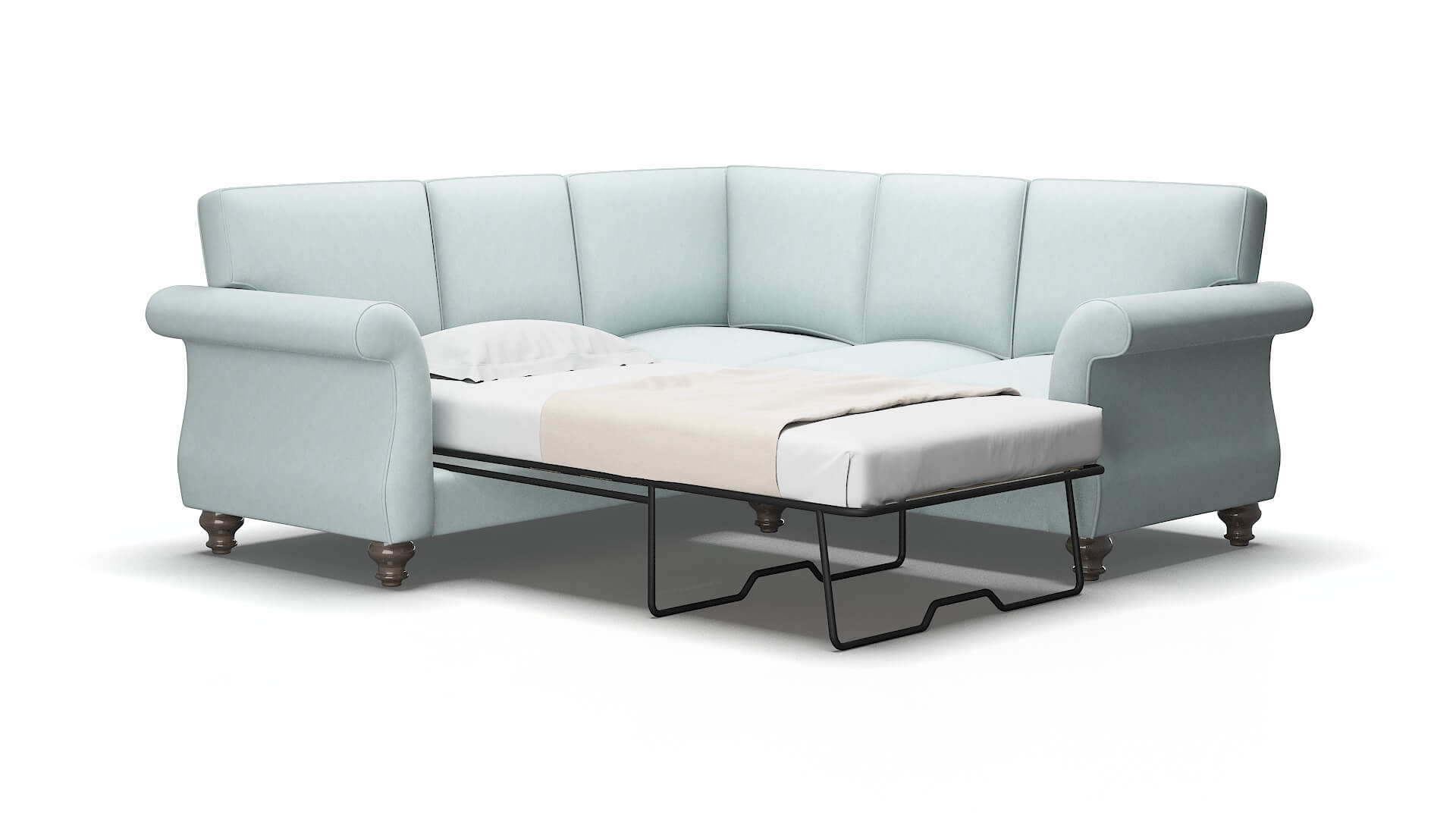 Pisa Bella Skylight Sectional Sleeper espresso legs 2
