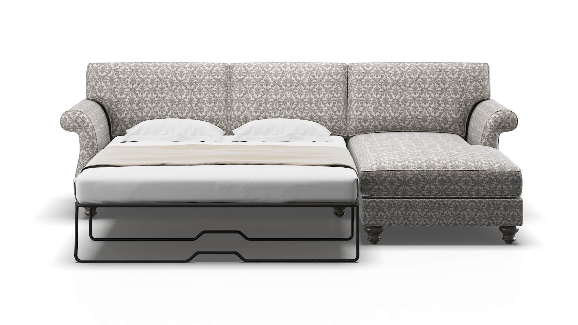 Pisa Bergamo Dove Panel Sleeper Espresso legs 1