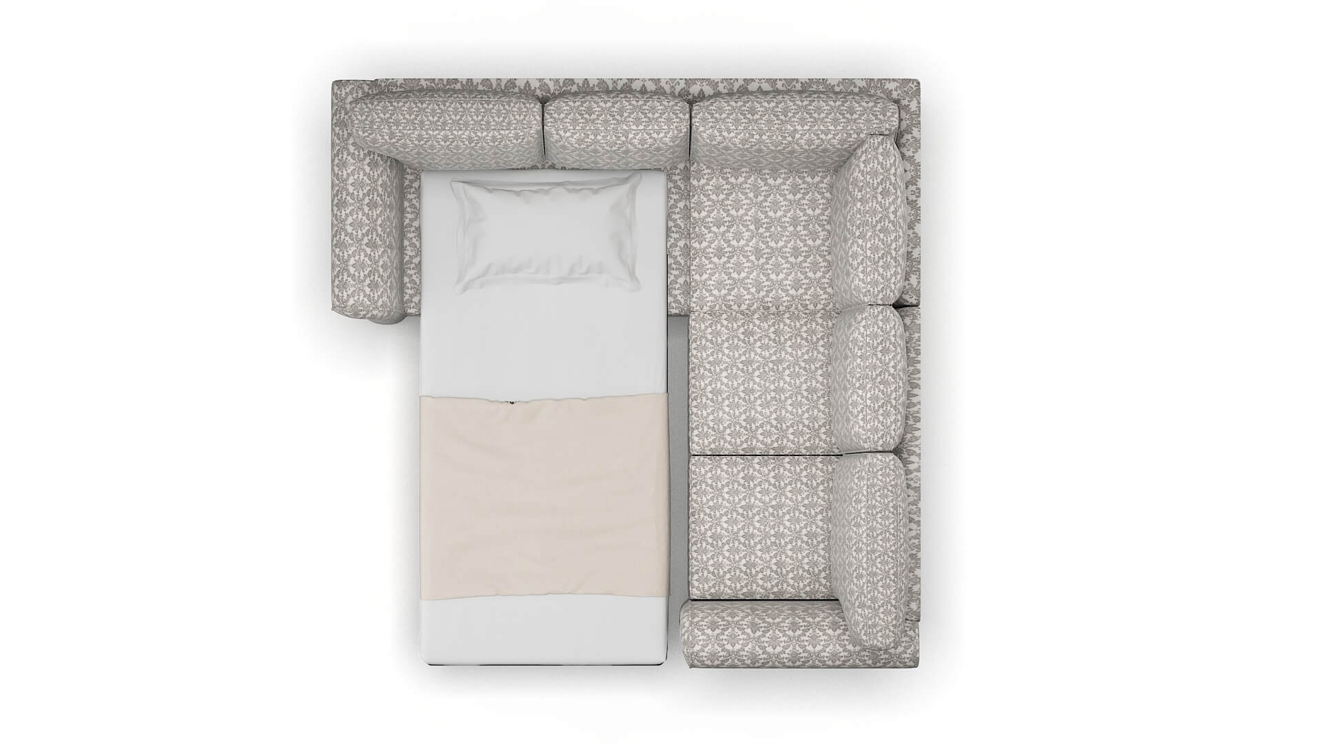 Pisa Bergamo Dove Sectional Sleeper Espresso legs 3