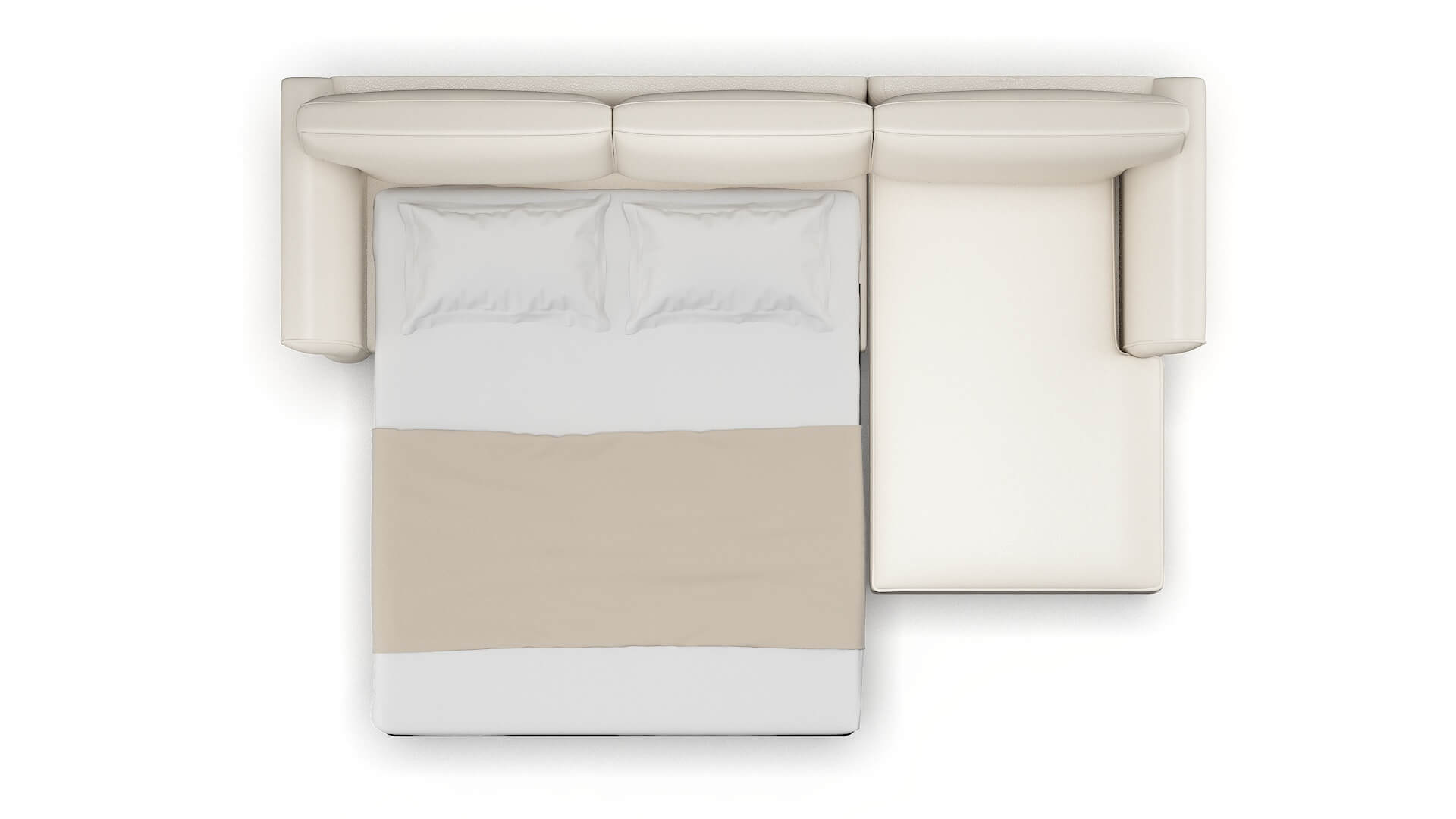 Pisa Blanche Milky Panel Sleeper Espresso legs 3