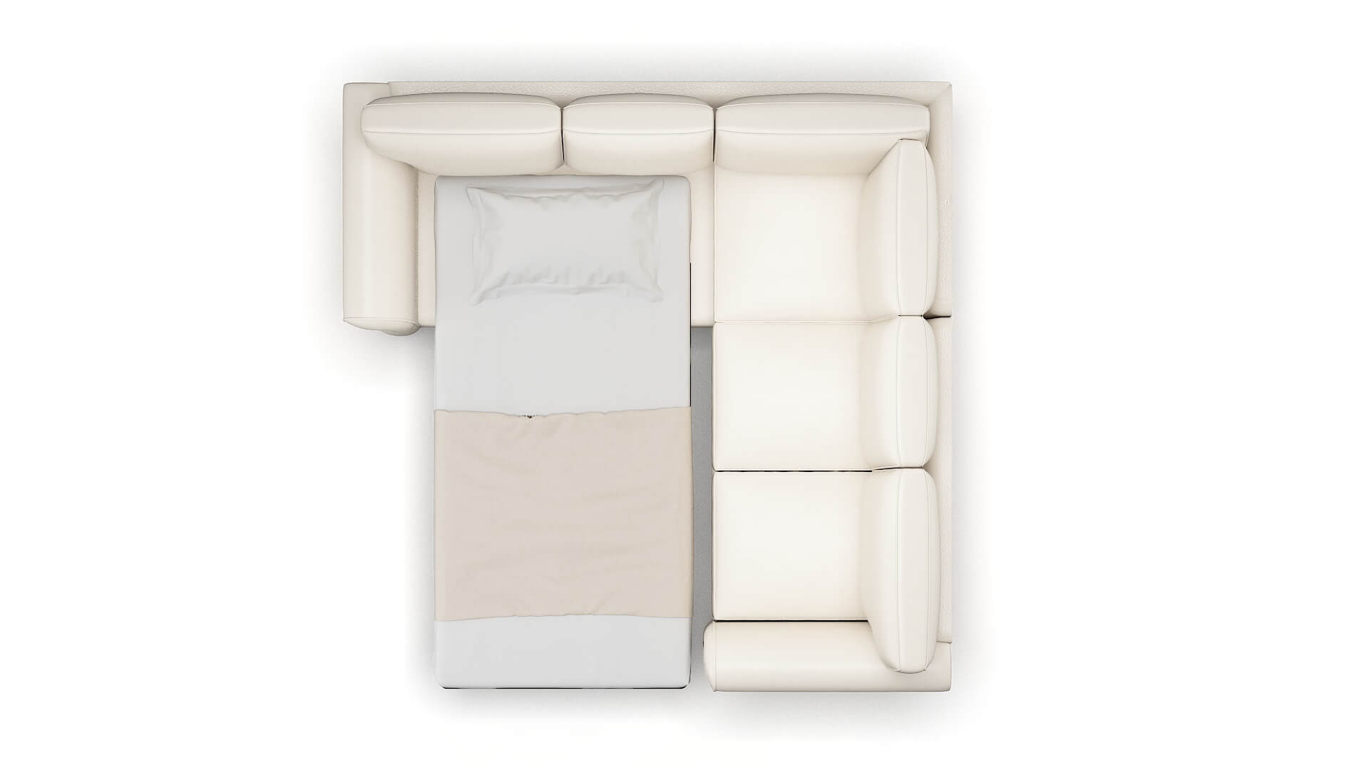 Pisa Blanche Milky Sectional Sleeper Espresso legs 3