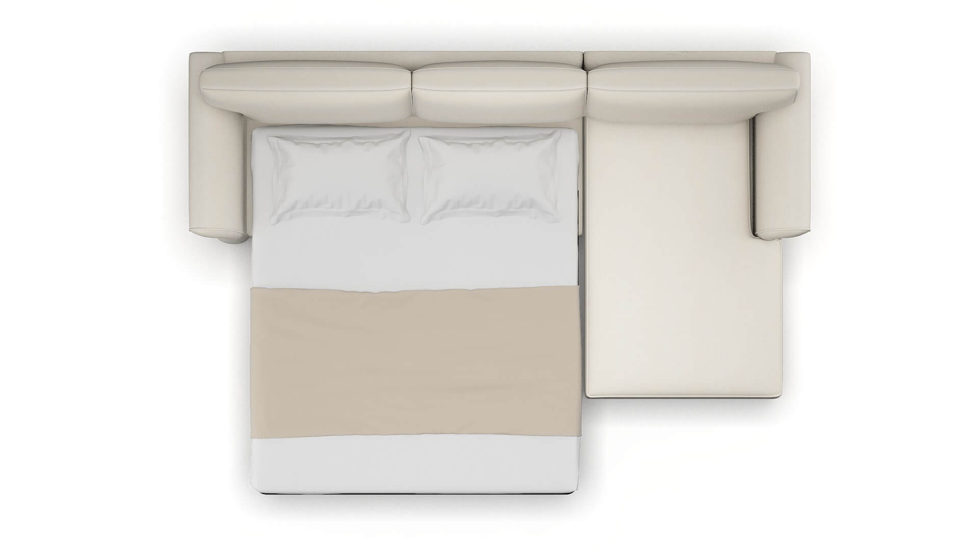 Pisa Bungalow Ivory Panel Sleeper Espresso legs 3