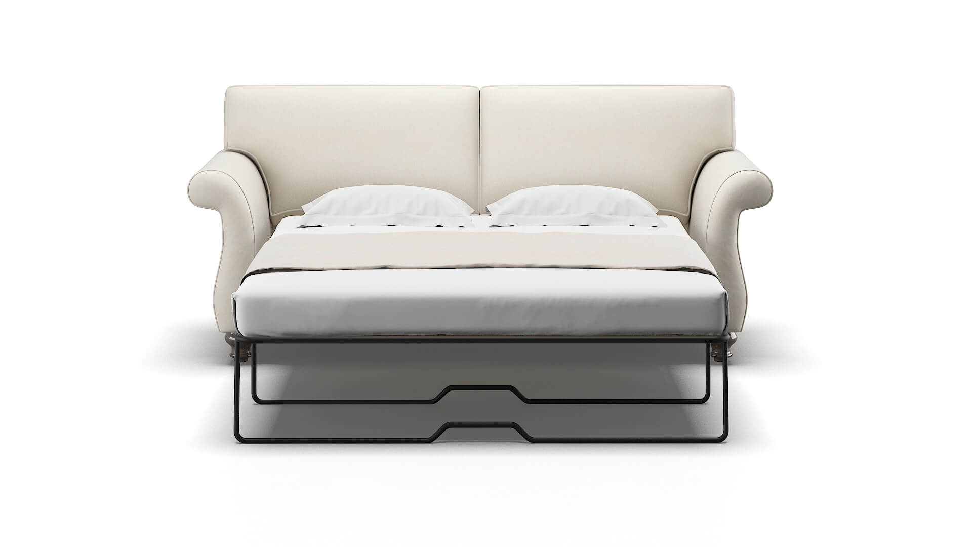 Pisa Bungalow Ivory Sofa Sleeper Espresso legs 1