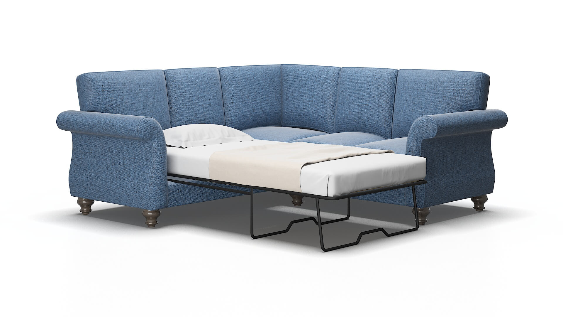 Pisa Clyde deep_ocean Sectional sleeper Espresso Legs  2