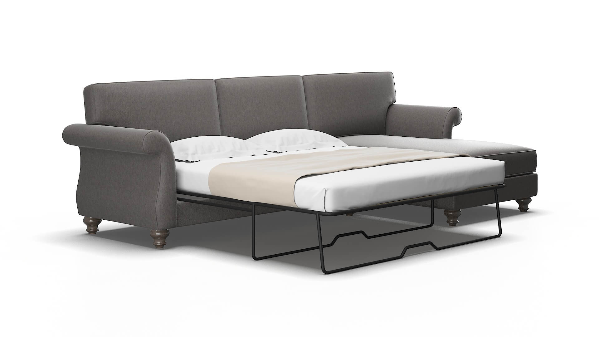 Pisa Cosmo Charcoal Panel Sleeper Espresso legs 2