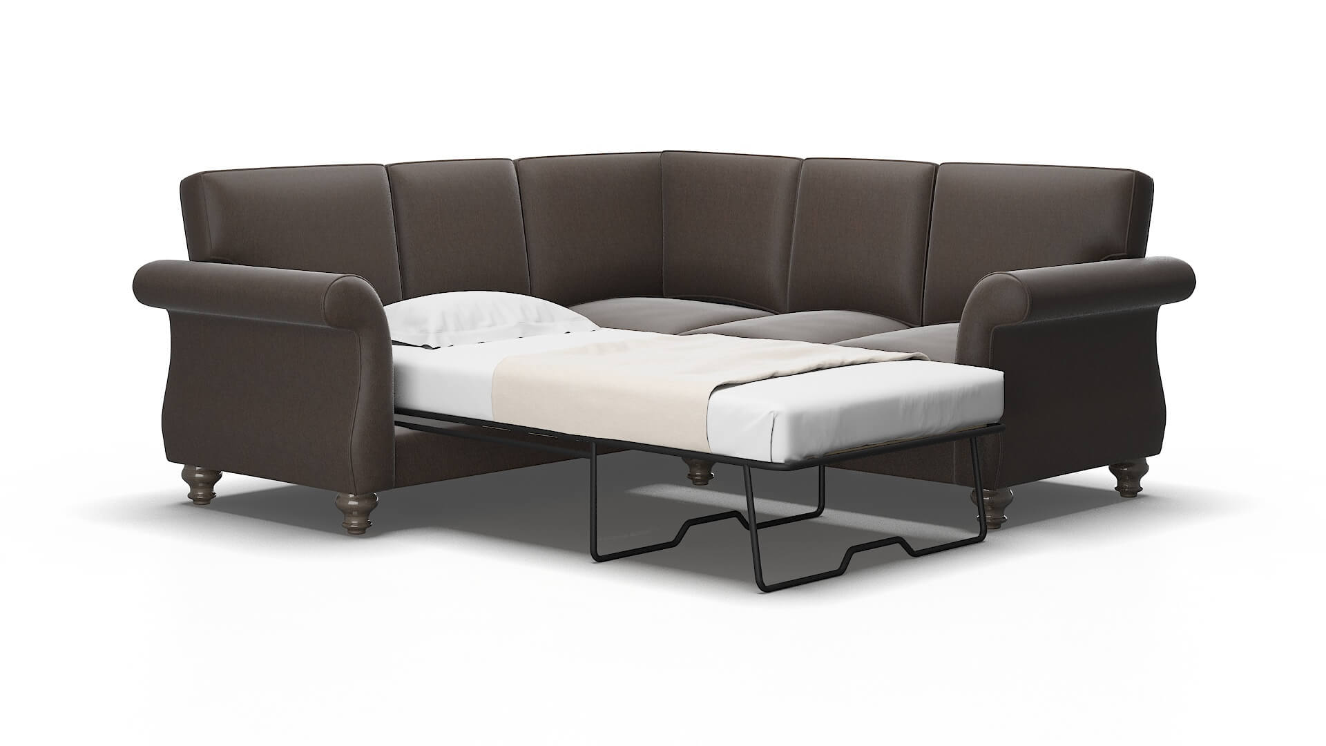 Pisa Cosmo chocolate Sectional sleeper Espresso Legs  2