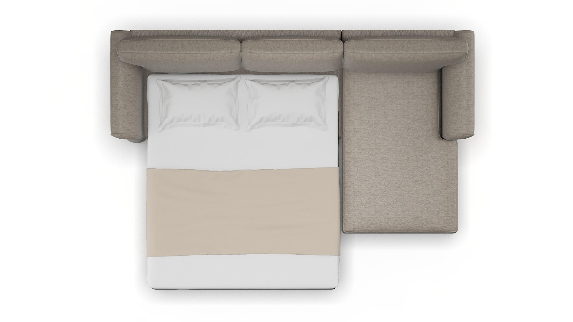 Pisa Cosmo Taupe Panel Sleeper Espresso legs 3