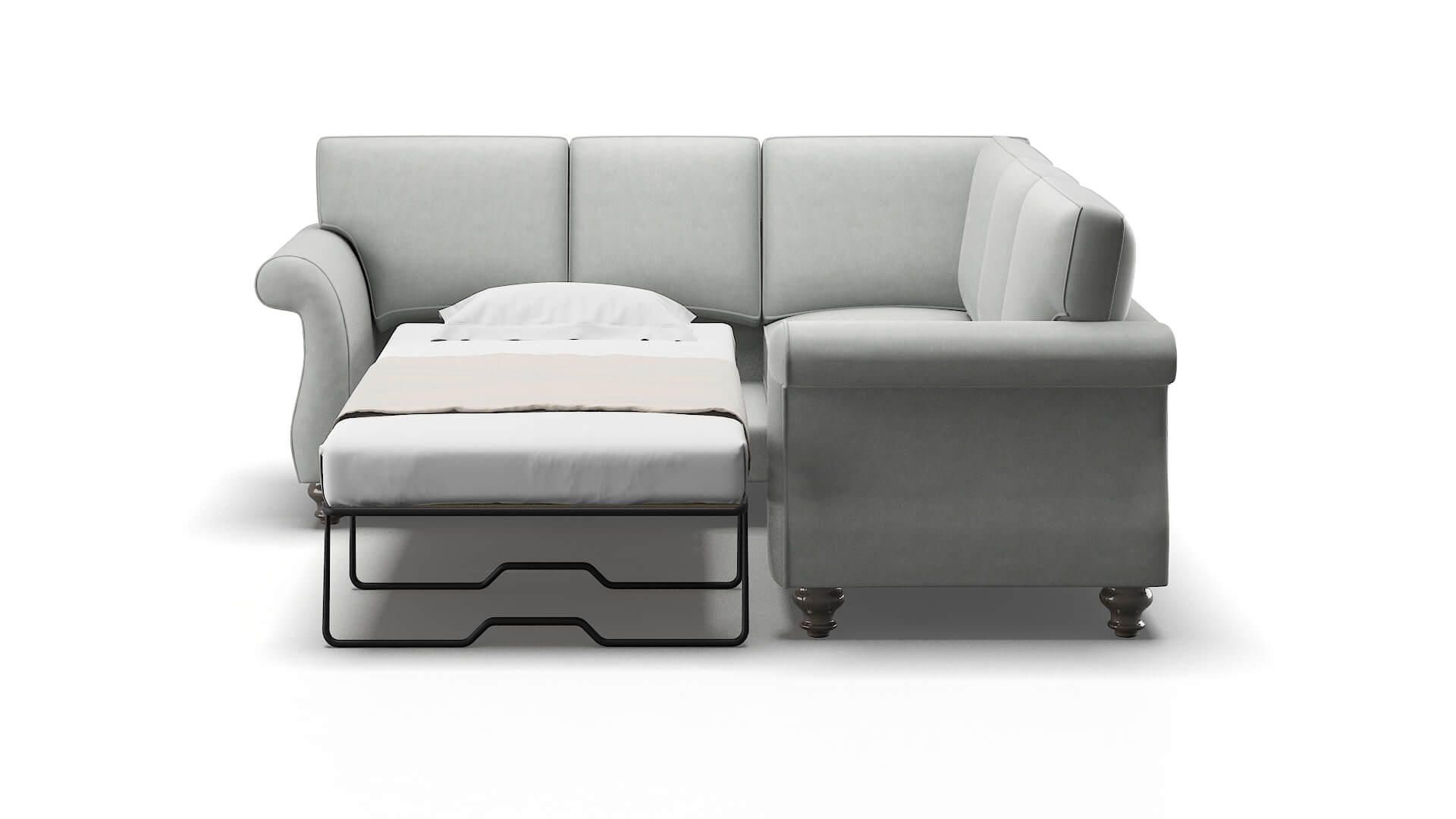Pisa Dawson Platinum Sectional Sleeper Espresso legs 1