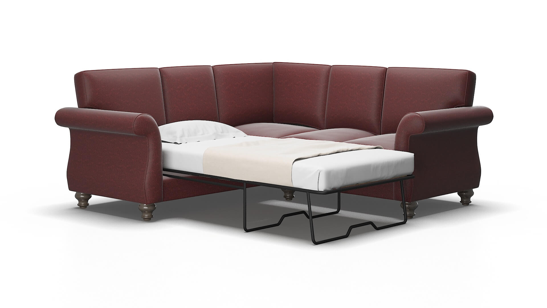 Pisa Derby berry Sectional sleeper Espresso Legs  2