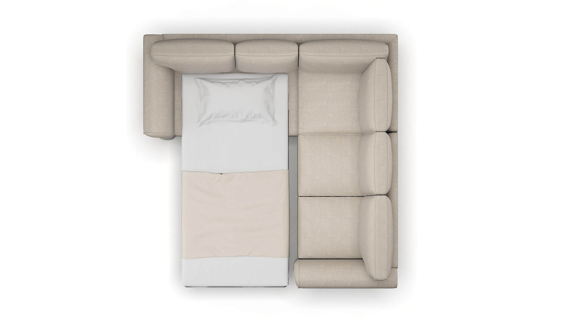 Pisa Derby Linen Sectional Sleeper Espresso legs 3