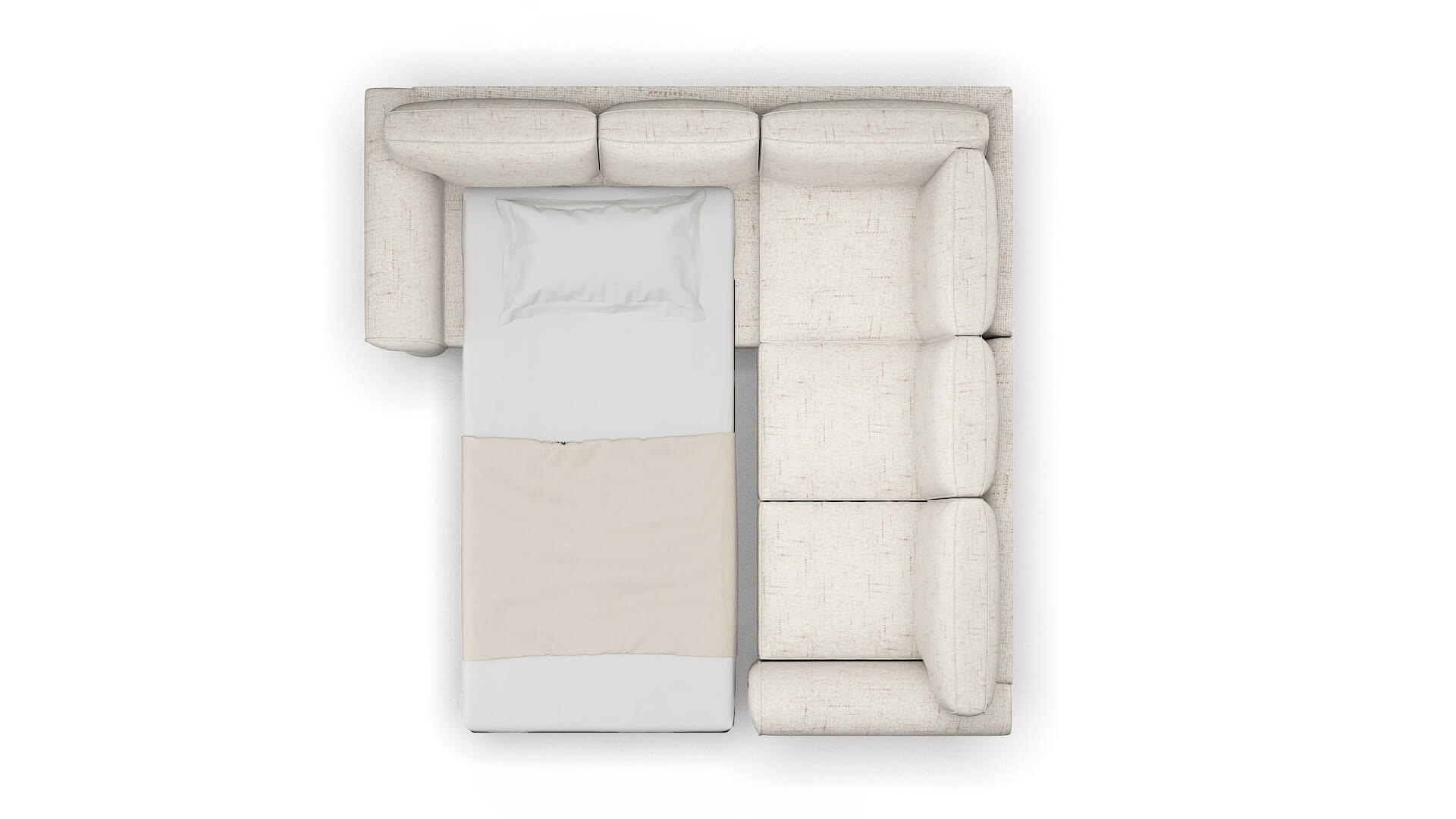 Pisa Derby Taupe Sectional Sleeper Espresso legs 3