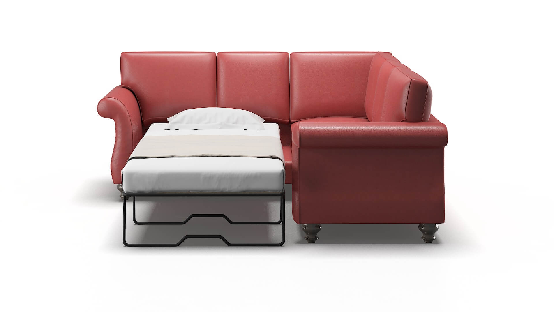 Pisa Dillion Cordovan Sectional Sleeper Espresso legs 1