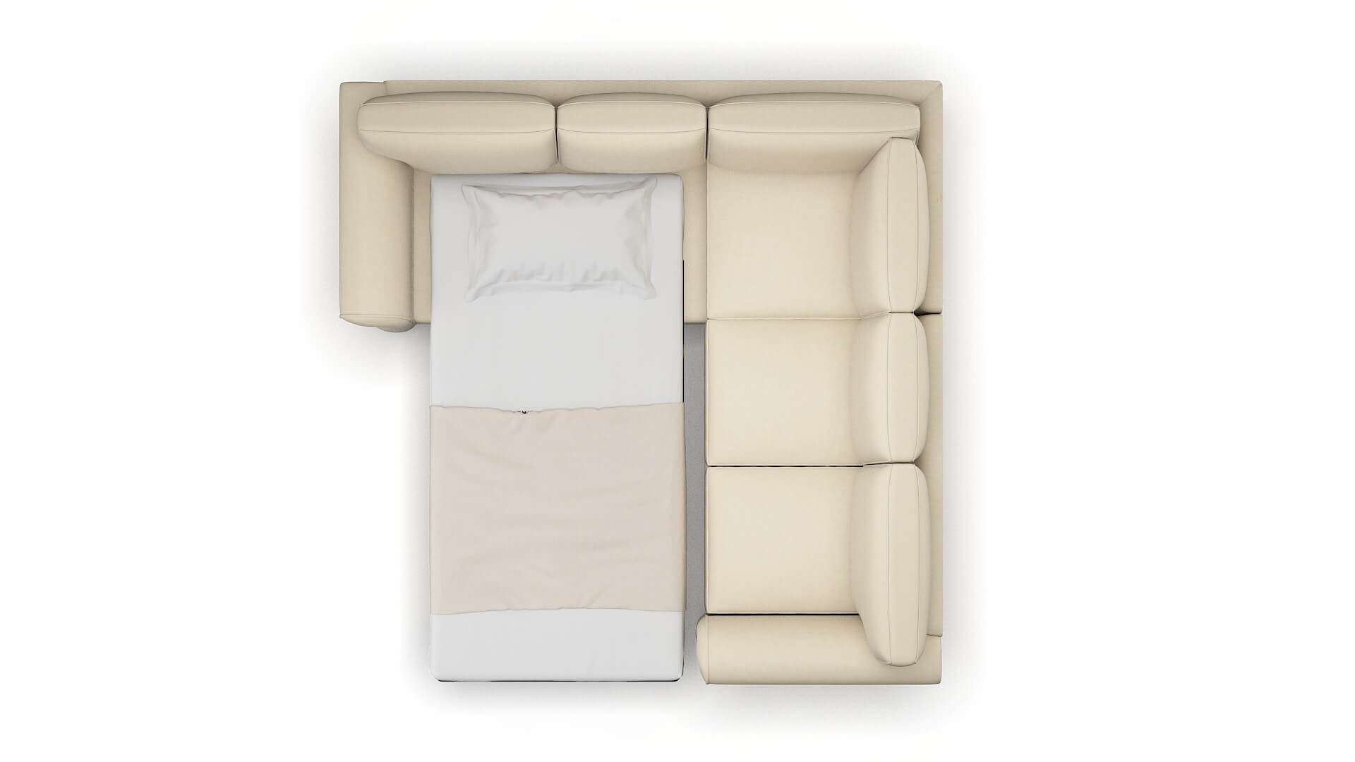 Pisa Dream_d Almond Sectional Sleeper Espresso legs 3