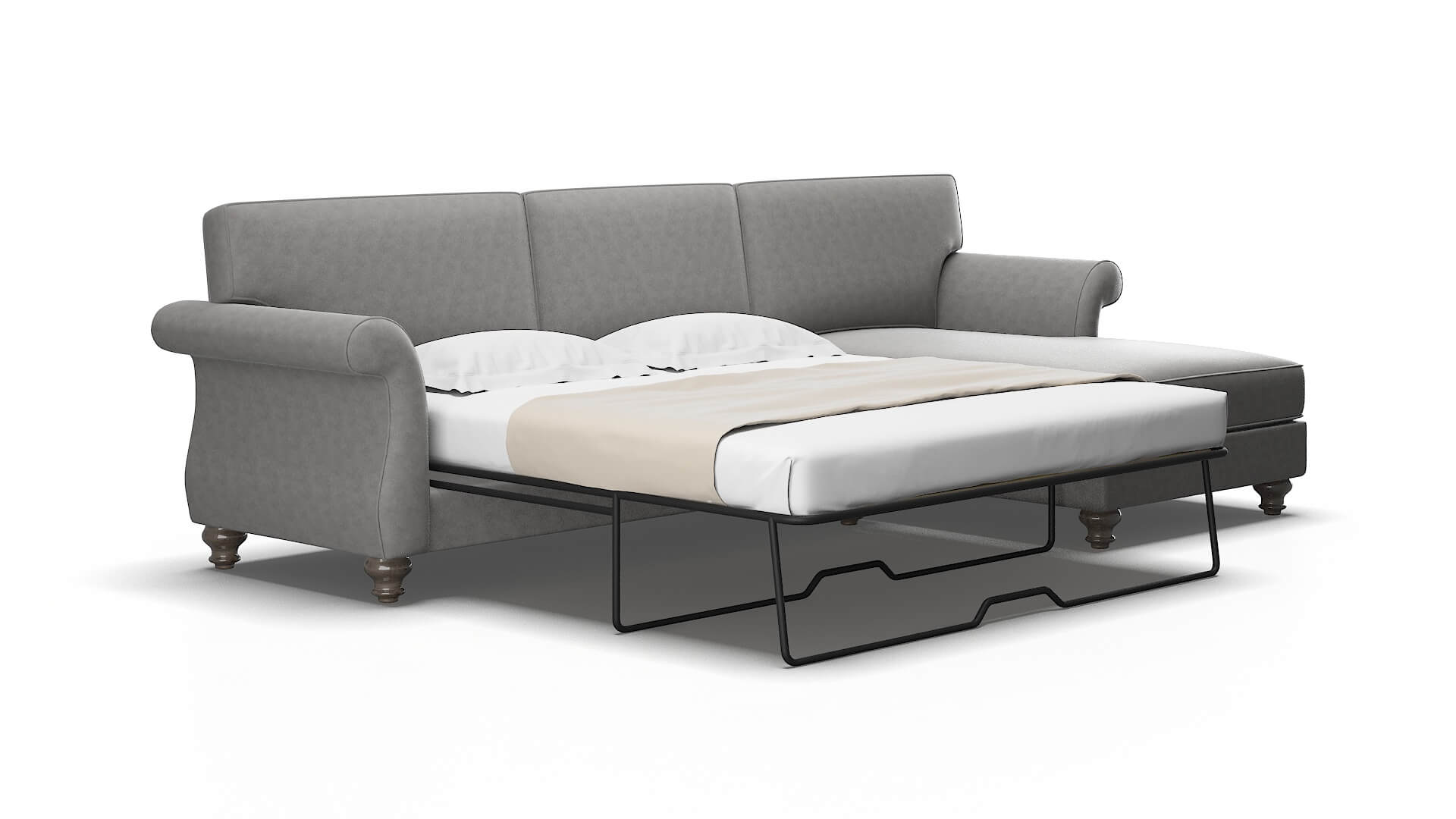 Pisa Dream_d charcoal Panel sleeper Espresso Legs  2