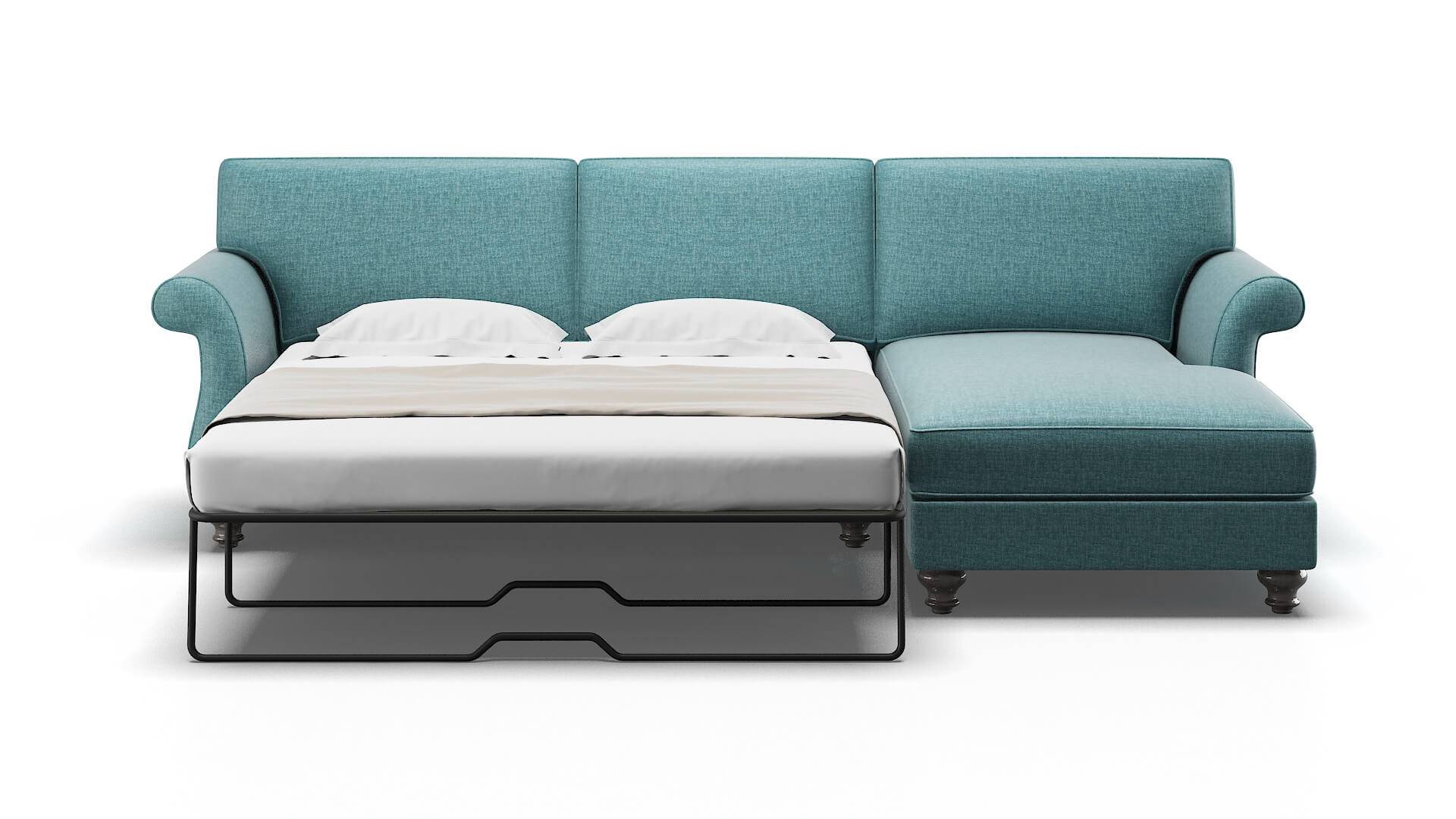 Pisa Elliot Teal Panel Sleeper Espresso legs 1