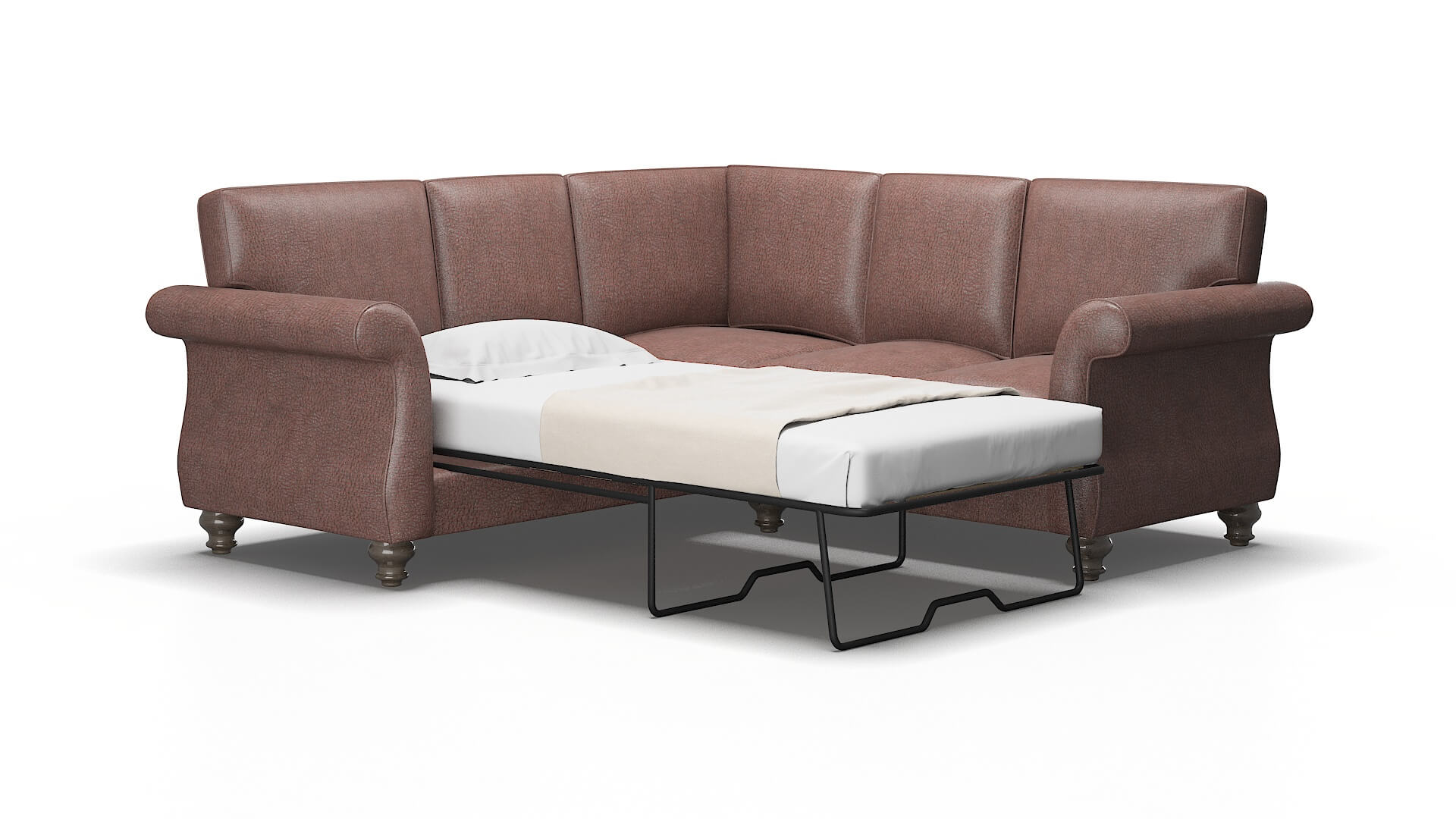 Pisa Ford Brown Sectional Sleeper Espresso legs 2