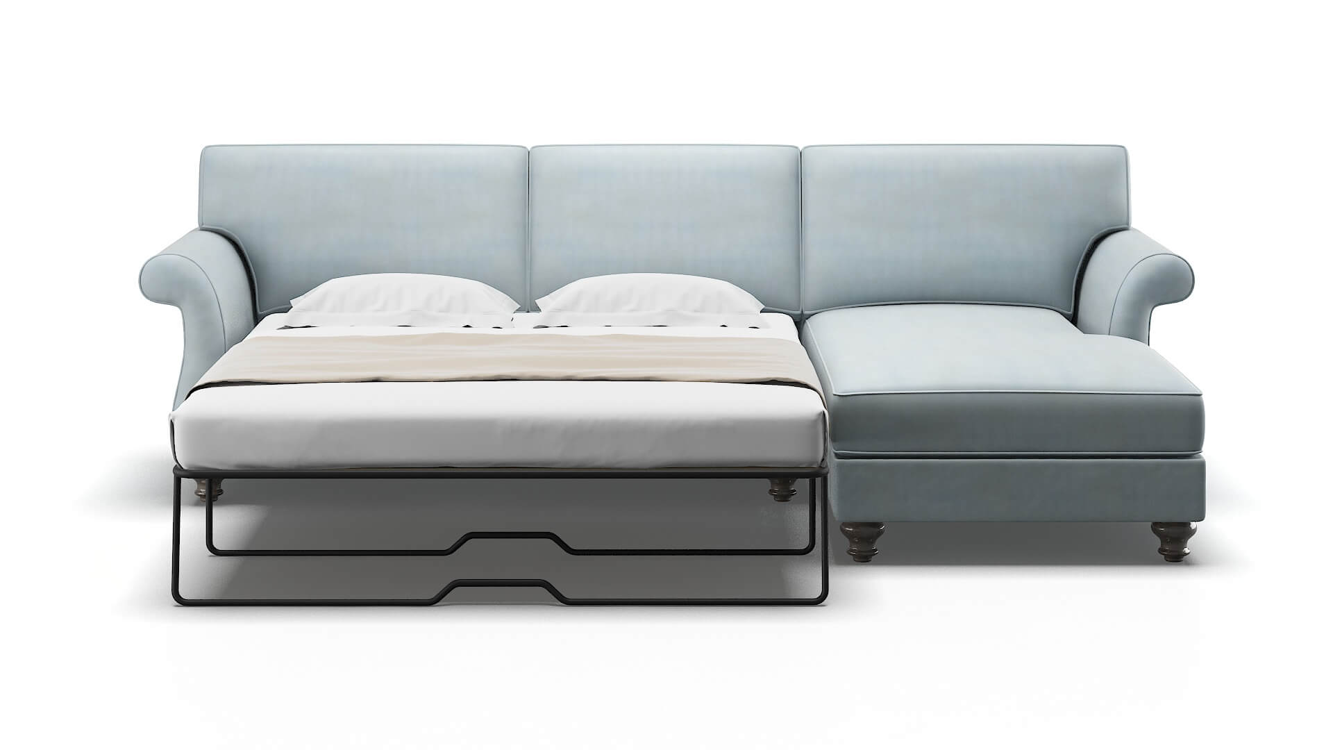 Pisa Hathaway Aqua Panel Sleeper Espresso legs 1