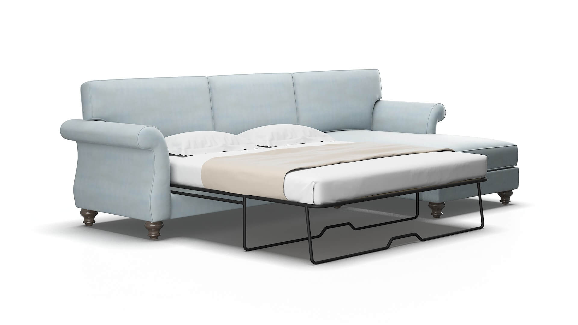 Pisa Hathaway Aqua Panel Sleeper Espresso legs 2