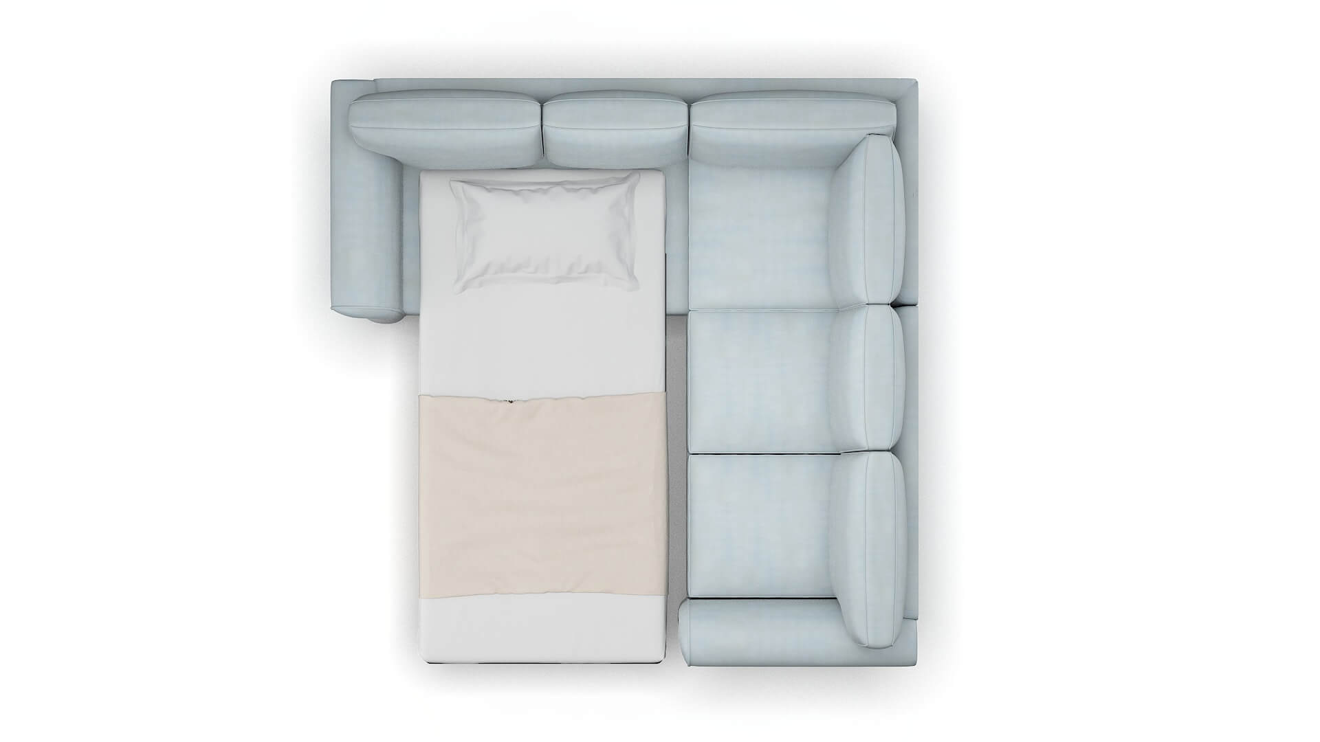 Pisa Hathaway Aqua Sectional Sleeper Espresso legs 3