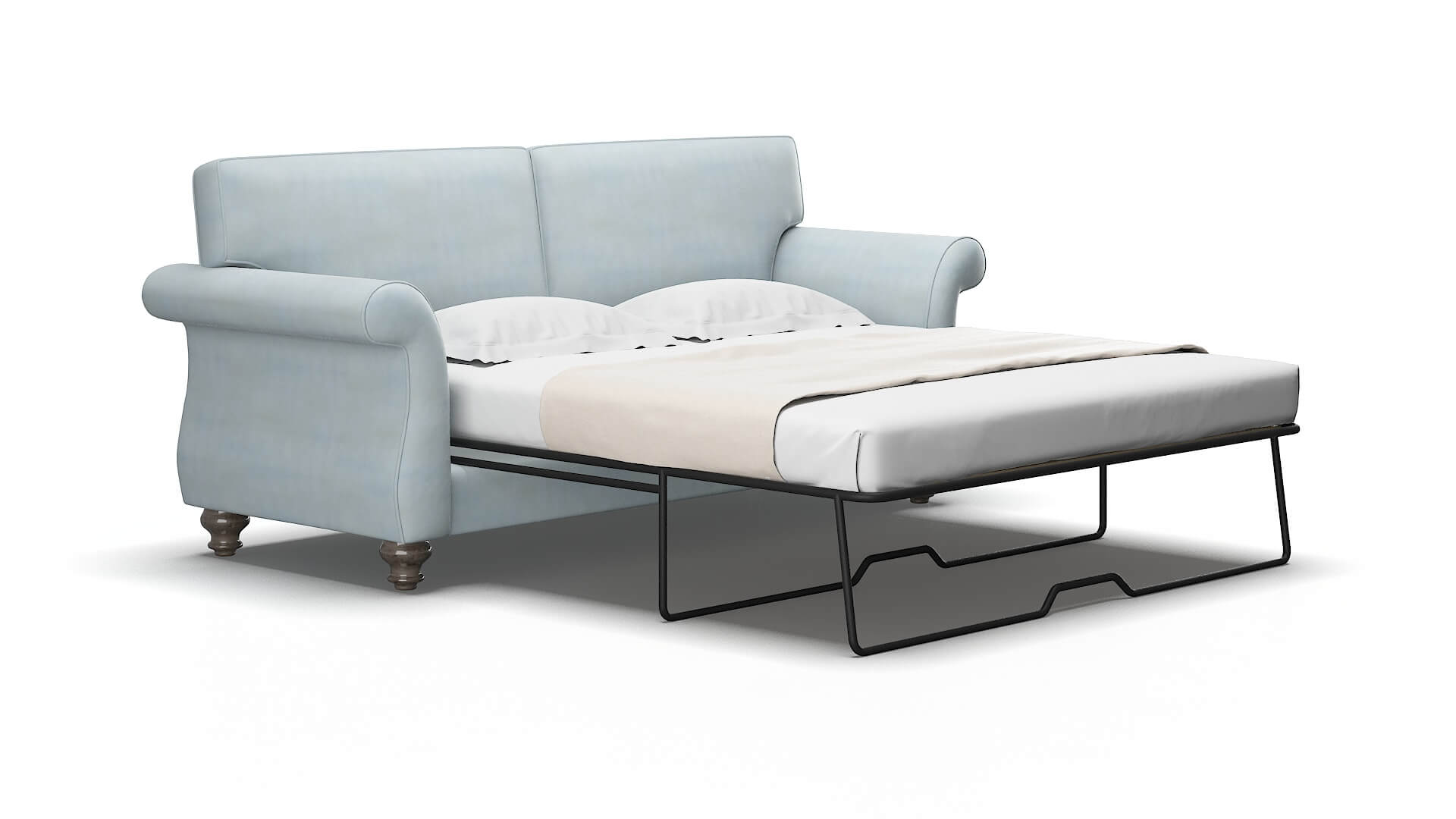 Pisa Hathaway aqua Sofa sleeper Espresso Legs  2