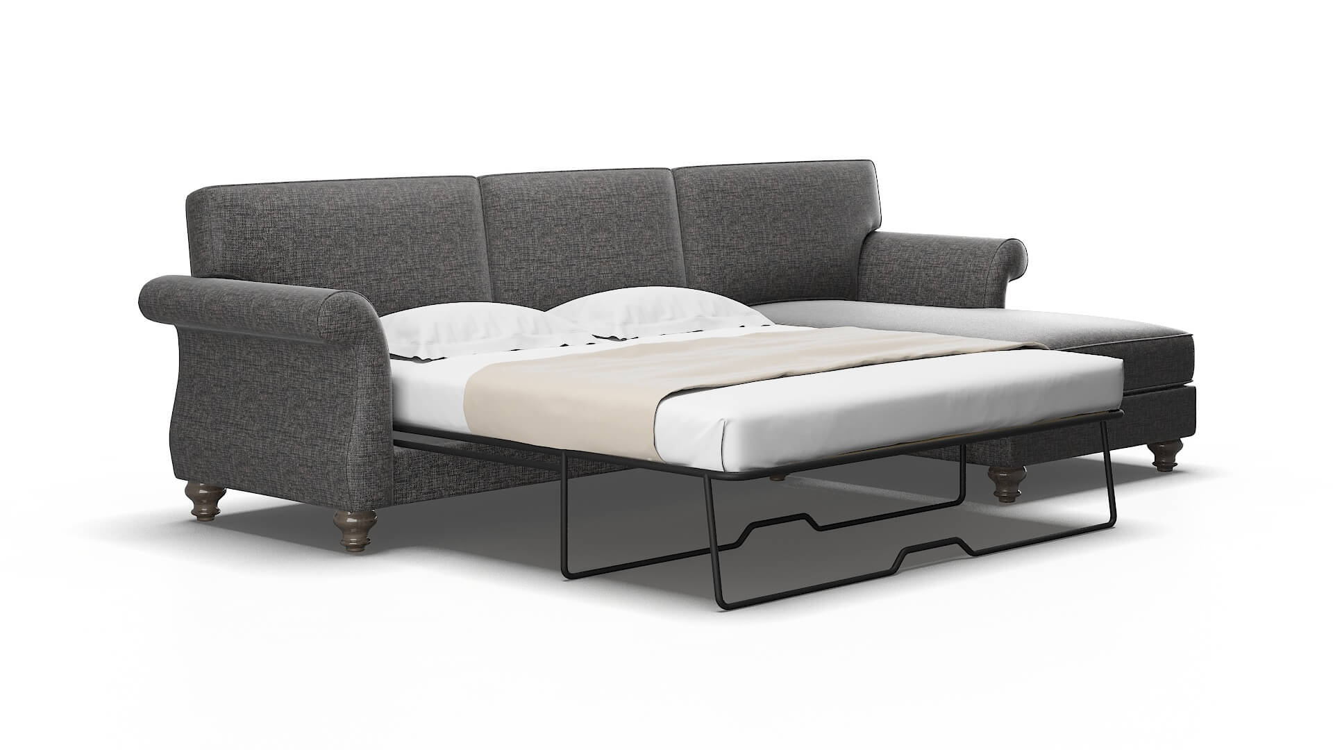 Pisa Insight Charcoal Panel Sleeper Espresso legs 2