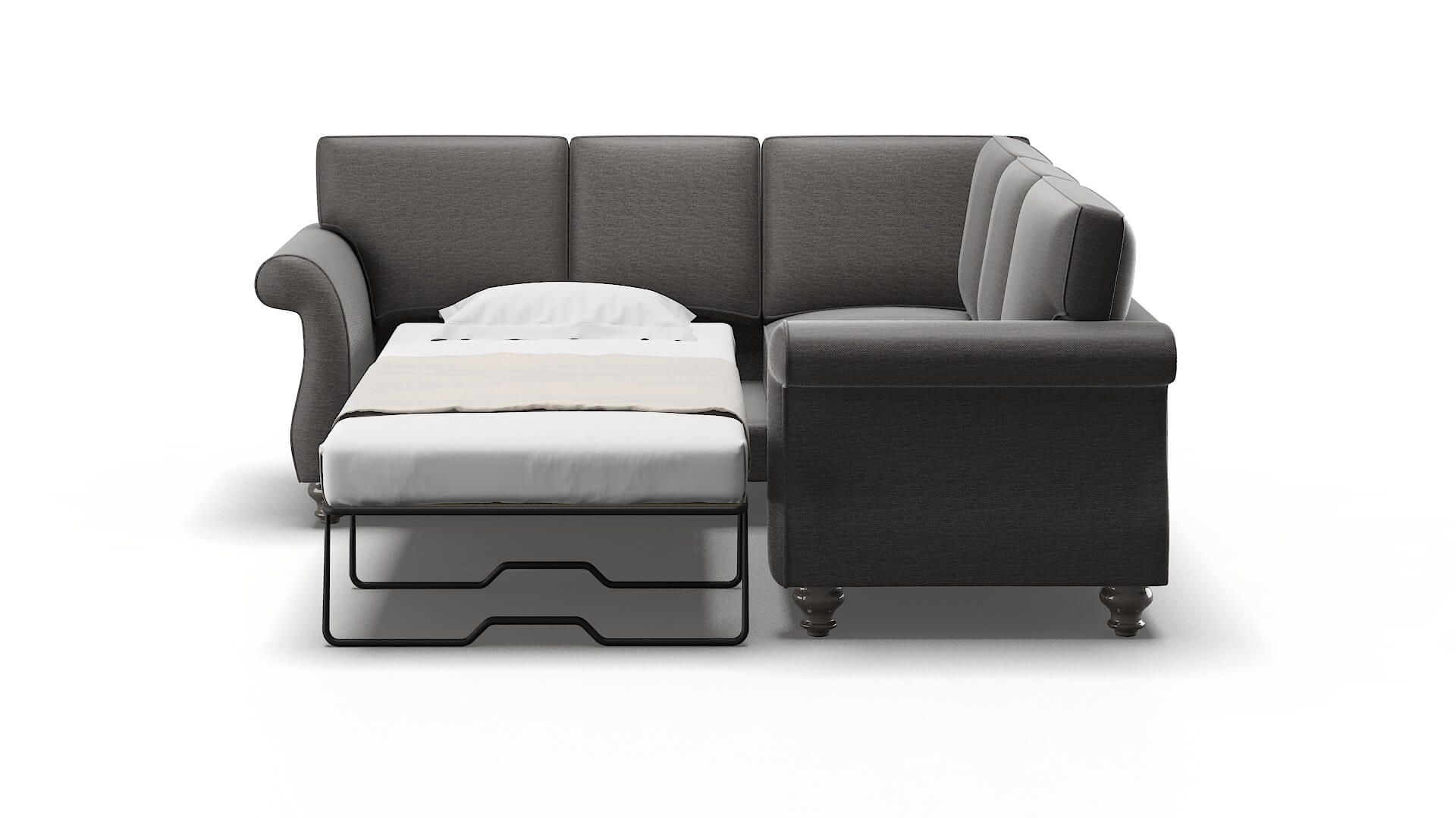 Pisa Insight Eclipse Sectional Sleeper Espresso legs 1