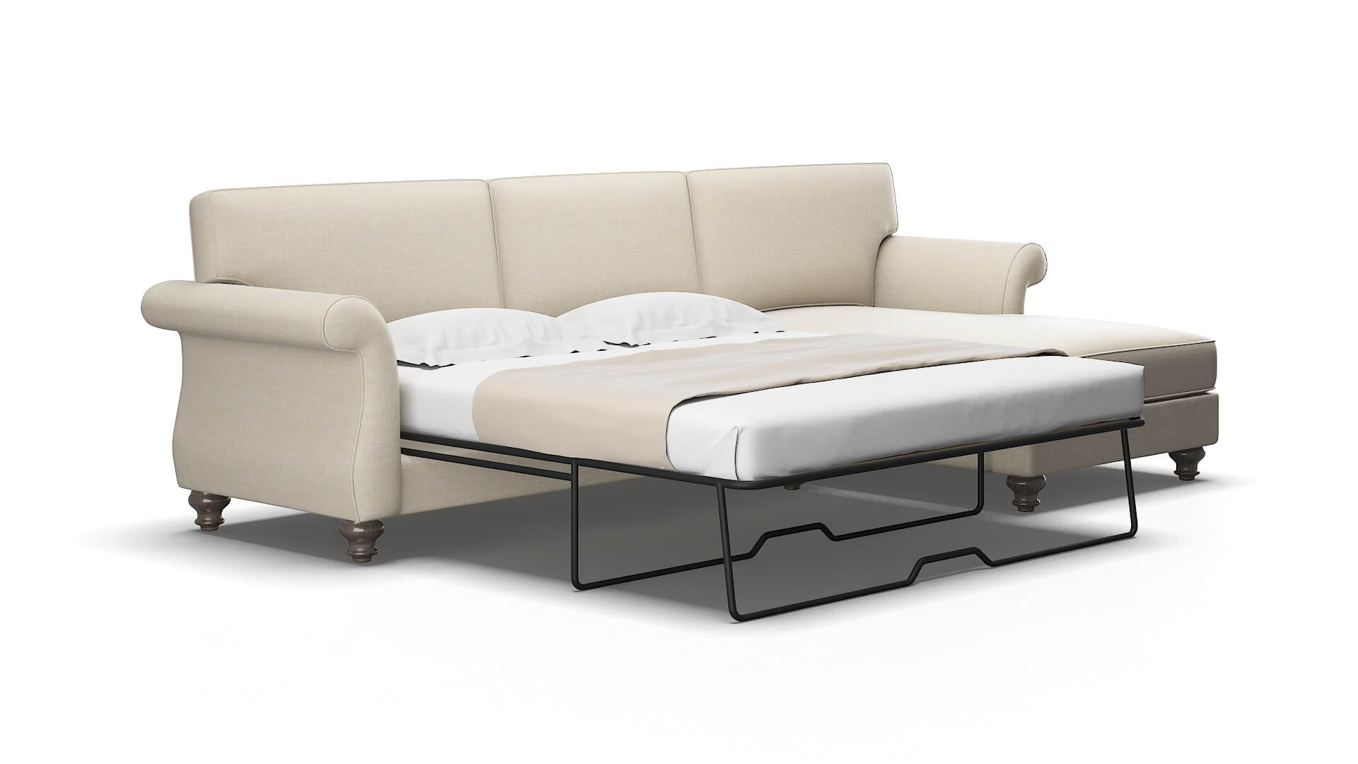 Pisa Keylargo Almond Panel Sleeper Espresso legs 2