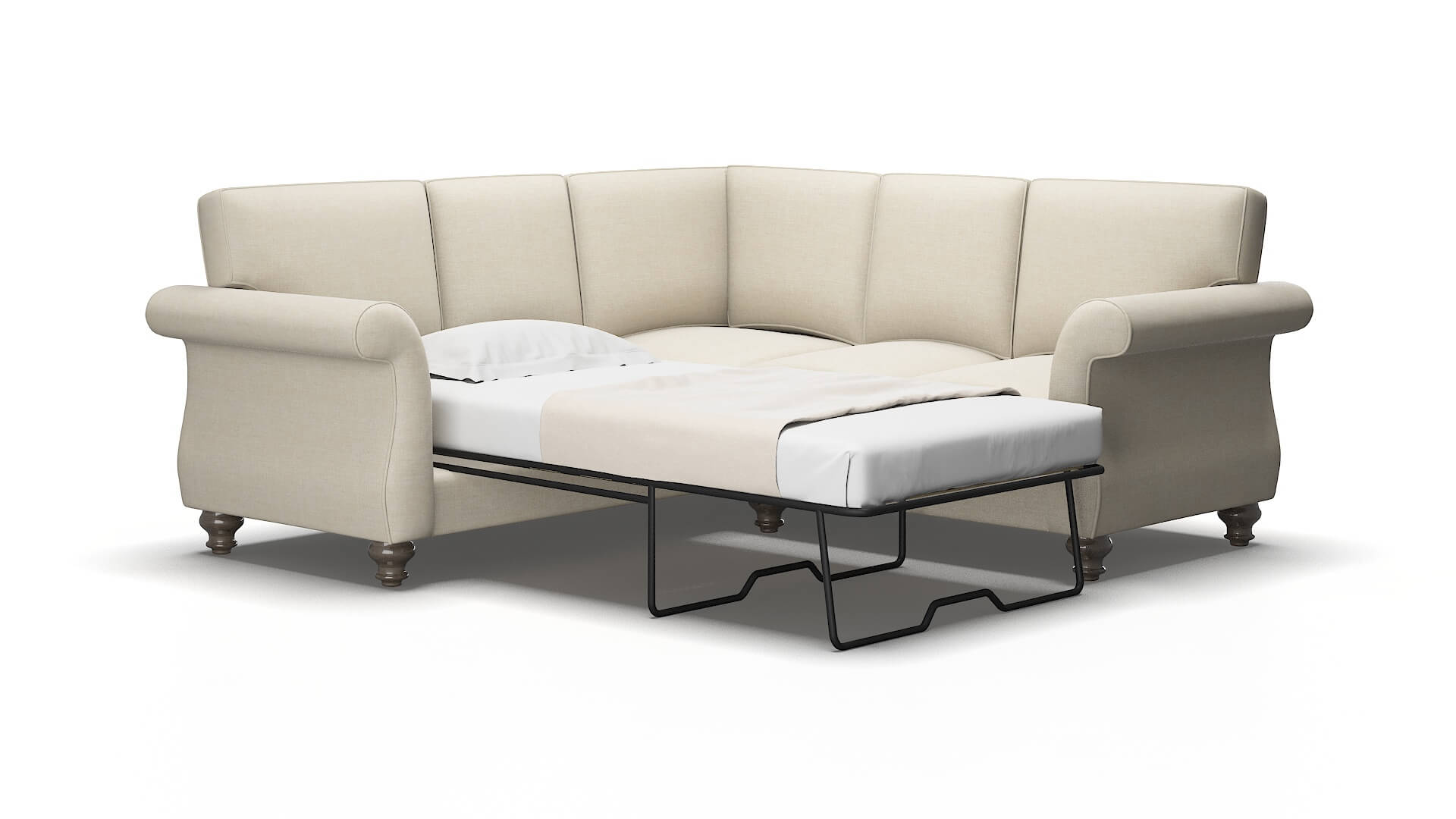 Pisa Keylargo almond Sectional sleeper Espresso Legs  2