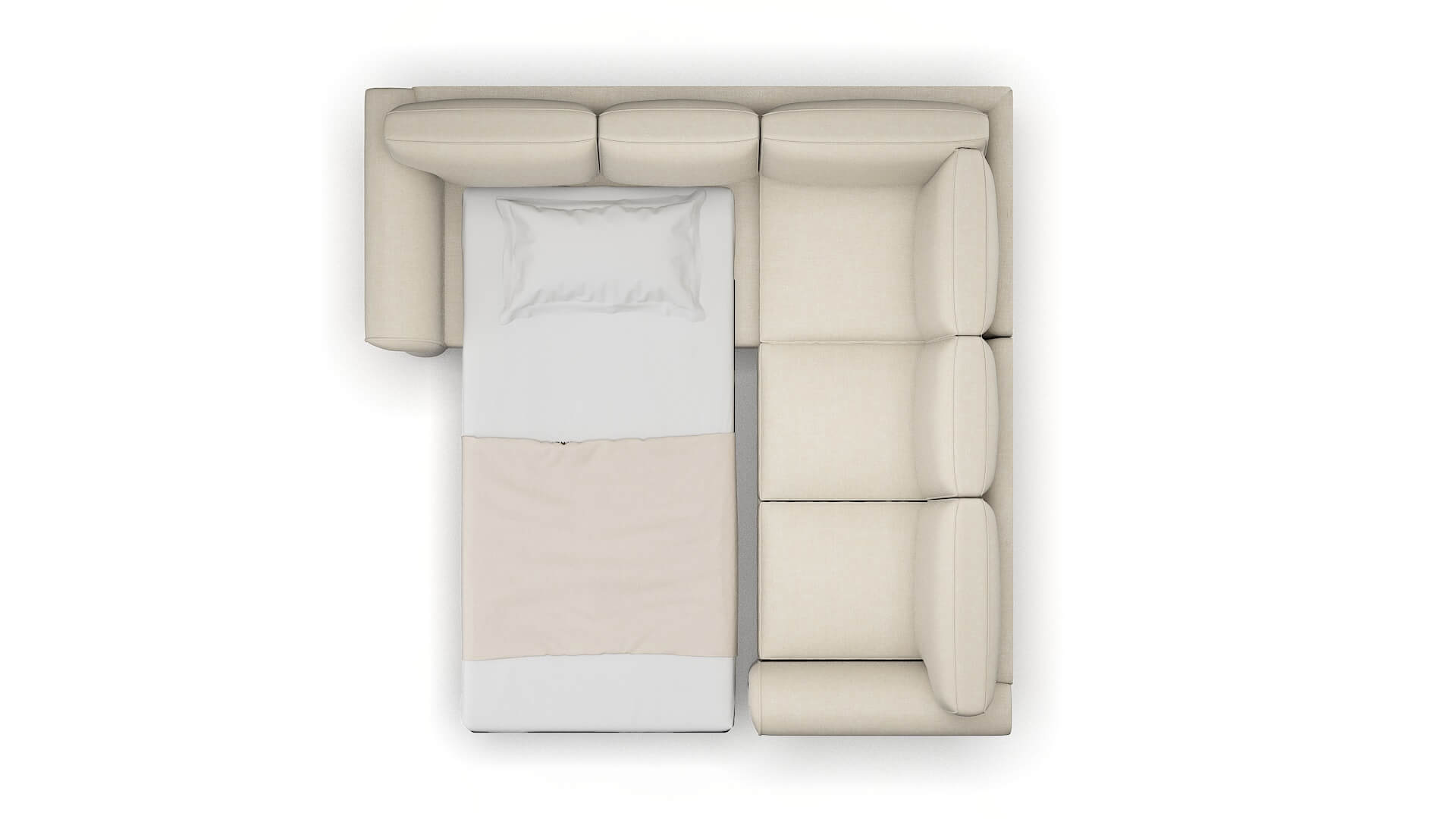 Pisa Keylargo Almond Sectional Sleeper Espresso legs 3