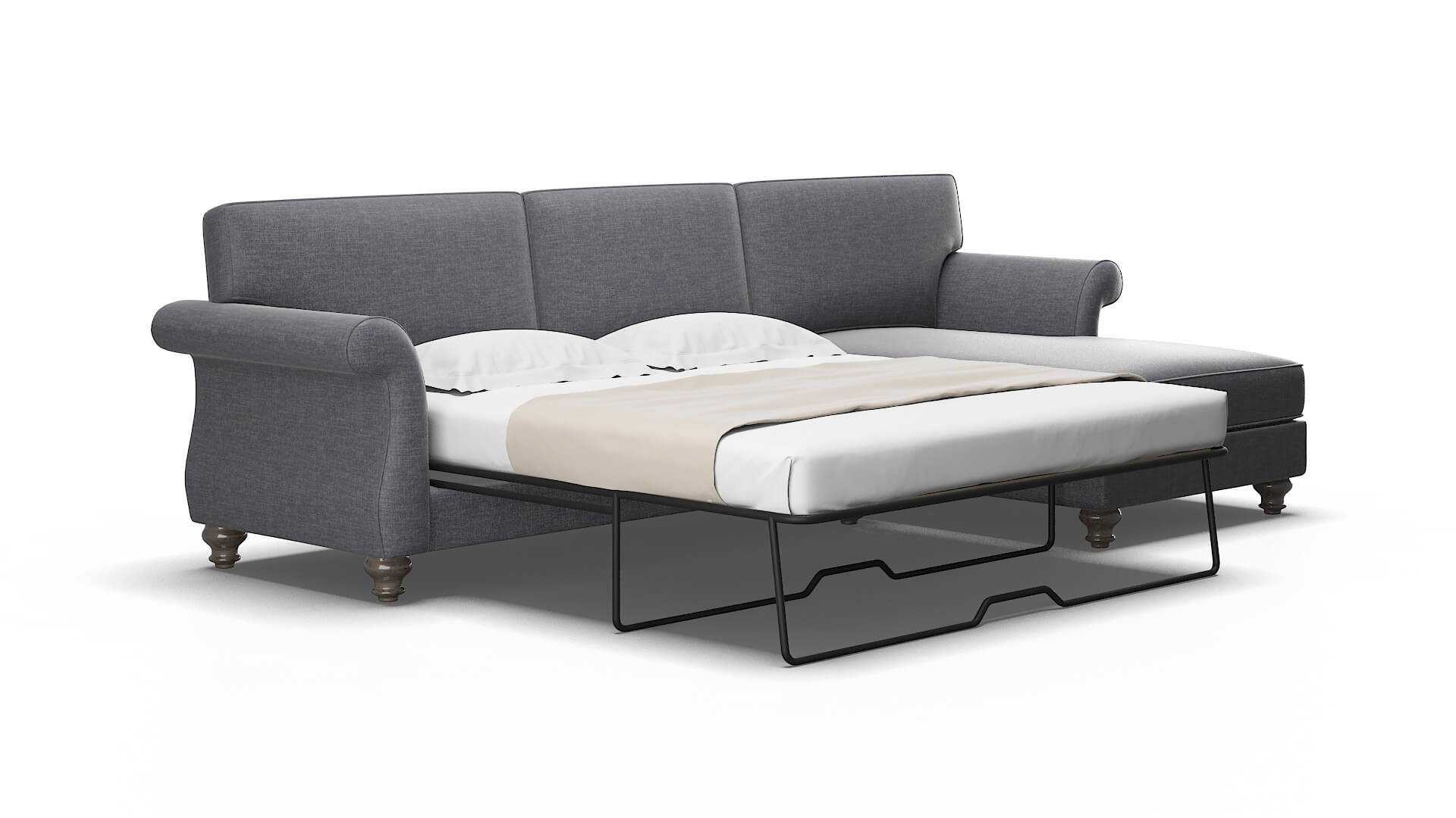 Pisa Keylargo graphite Panel sleeper Espresso Legs  2