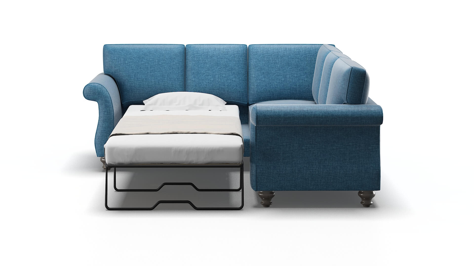 Pisa Keylargo Ocean Sectional Sleeper Espresso legs 1