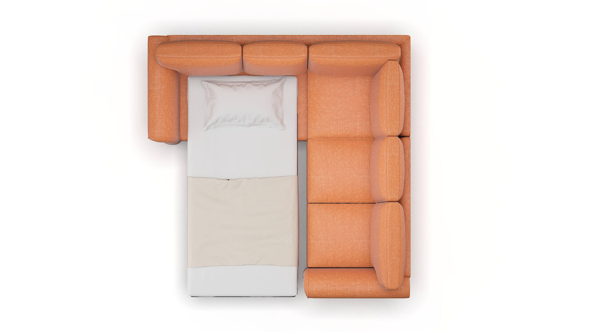 Pisa Keylargo Terracotta Sectional Sleeper Espresso legs 3