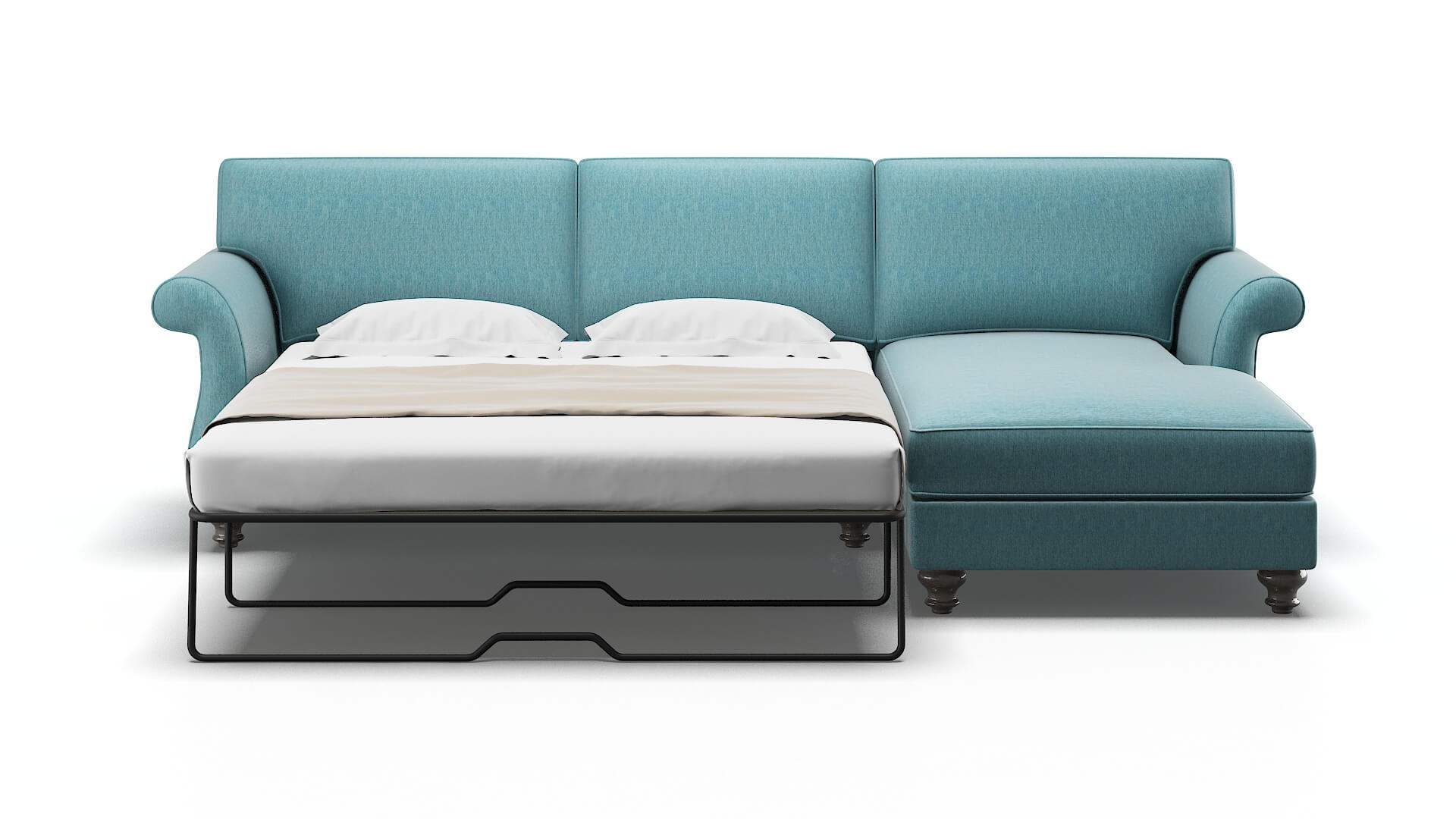 Pisa Lana Peacock Panel Sleeper Espresso legs 1