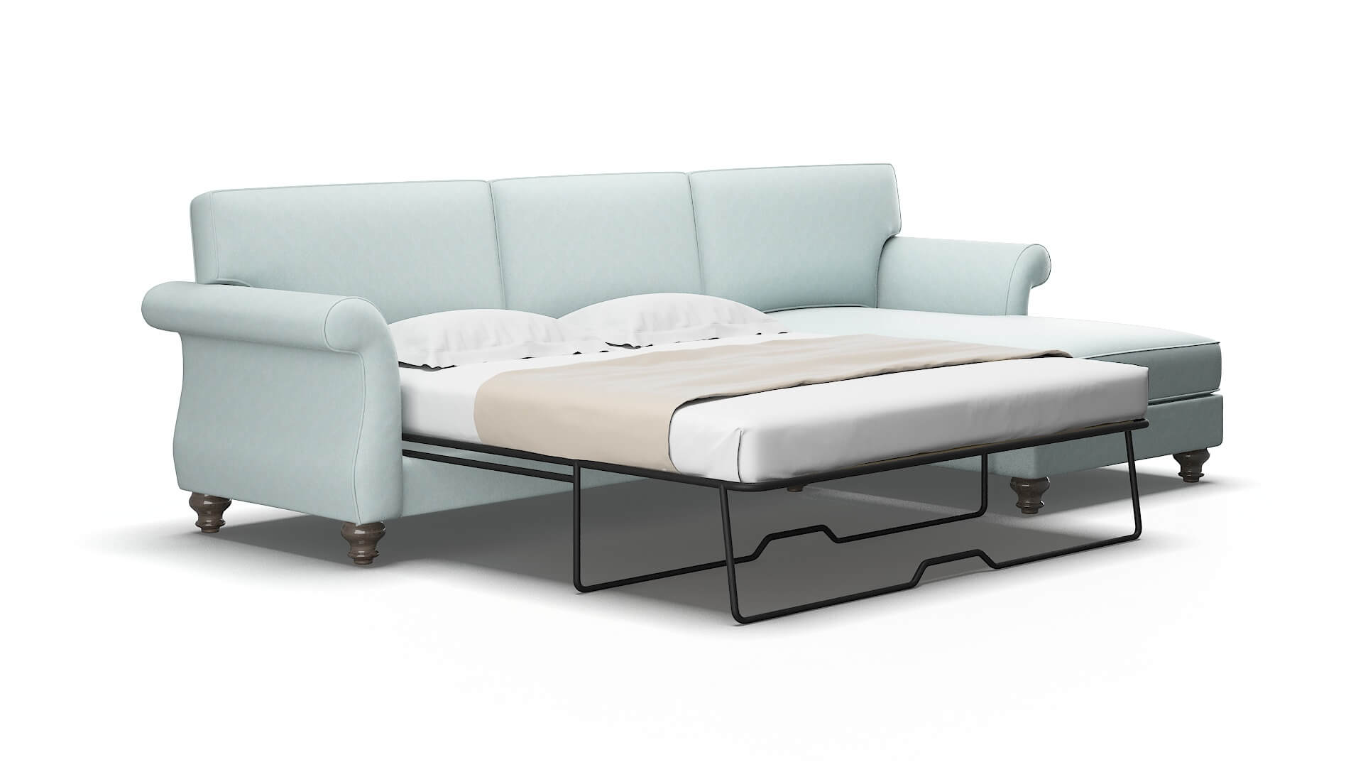 Pisa Leslie robins_egg Panel sleeper Espresso Legs  2