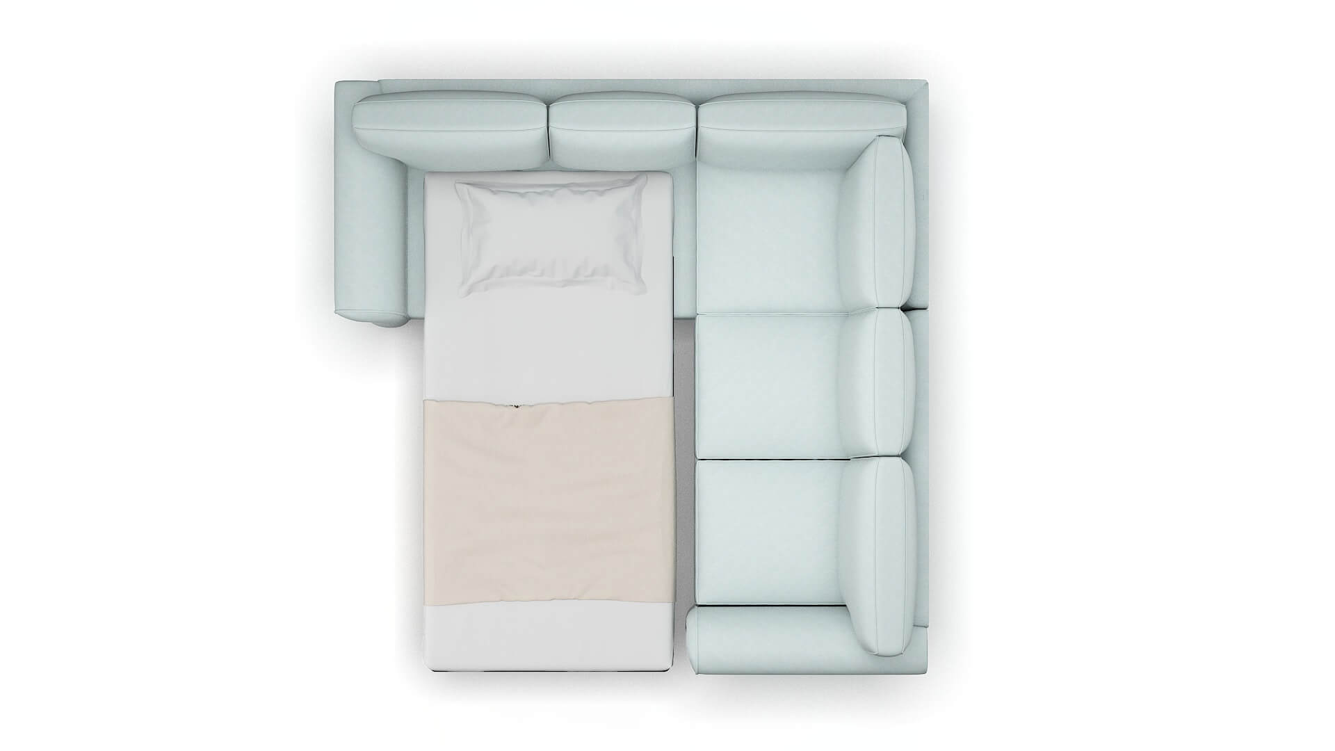 Pisa Leslie Robins_egg Sectional Sleeper Espresso legs 3