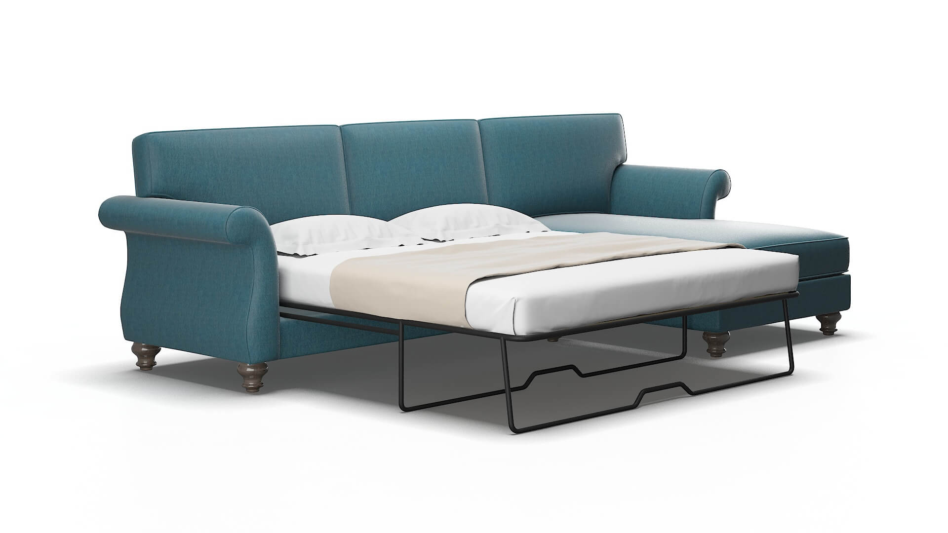 Pisa Merit peacock Panel sleeper Espresso Legs  2