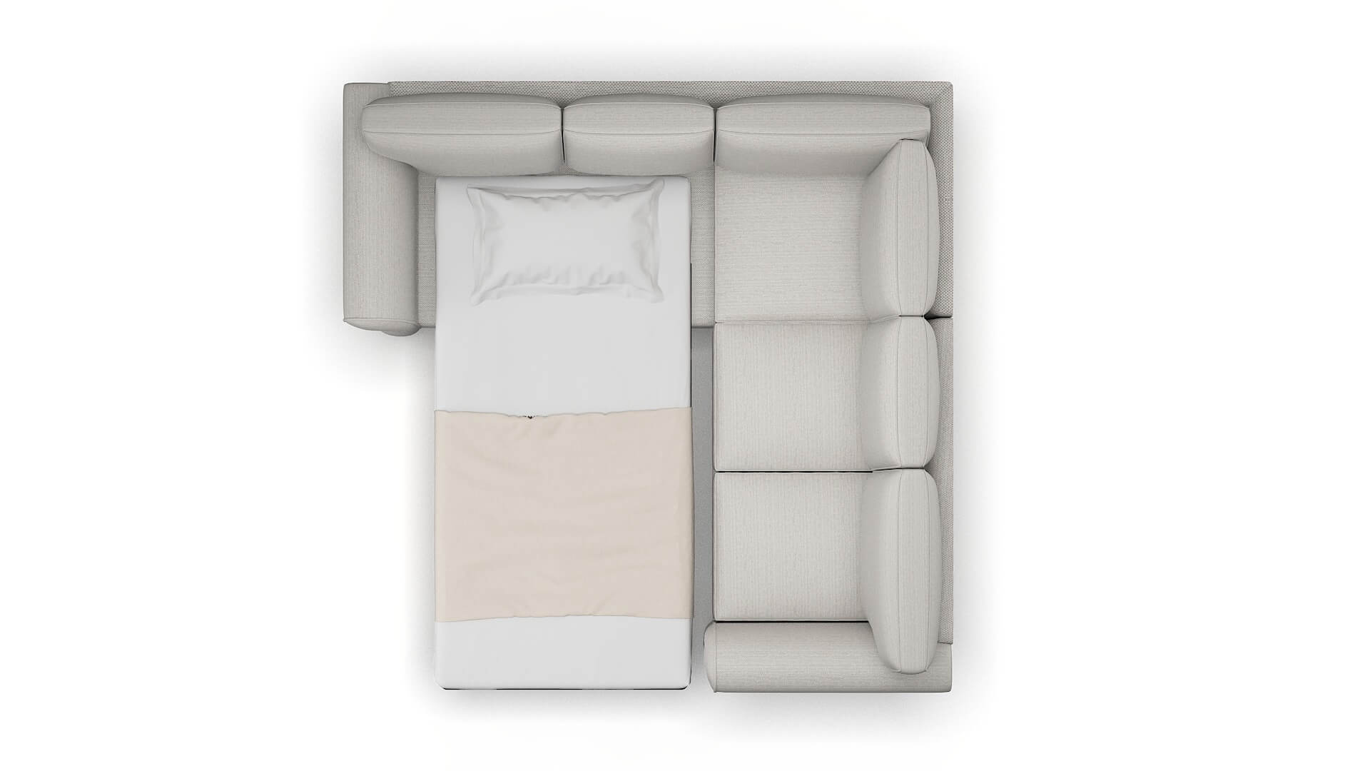 Pisa Naples Ash Sectional Sleeper Espresso legs 3