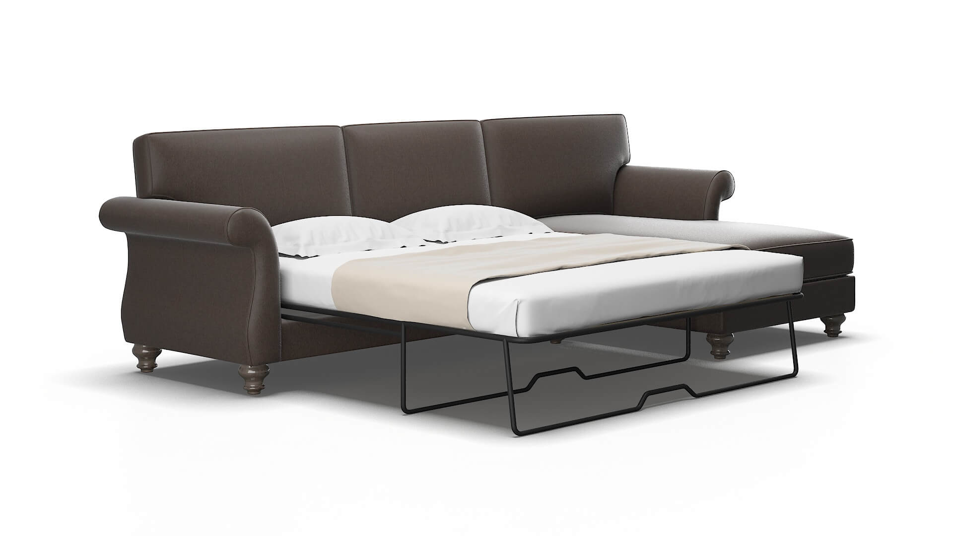 Pisa Naples Graphite Panel Sleeper Espresso legs 2