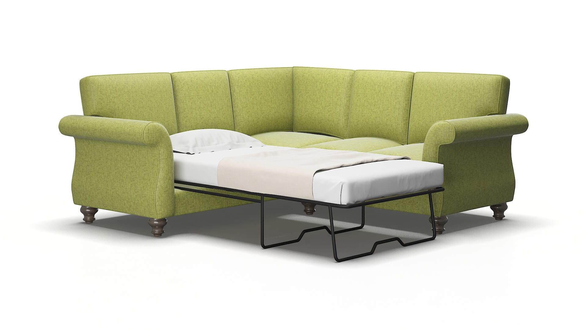 Pisa Notion Appletini Sectional Sleeper espresso legs 2