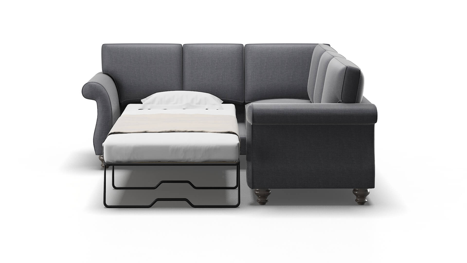 Pisa Notion Graphite Sectional Sleeper Espresso legs 1