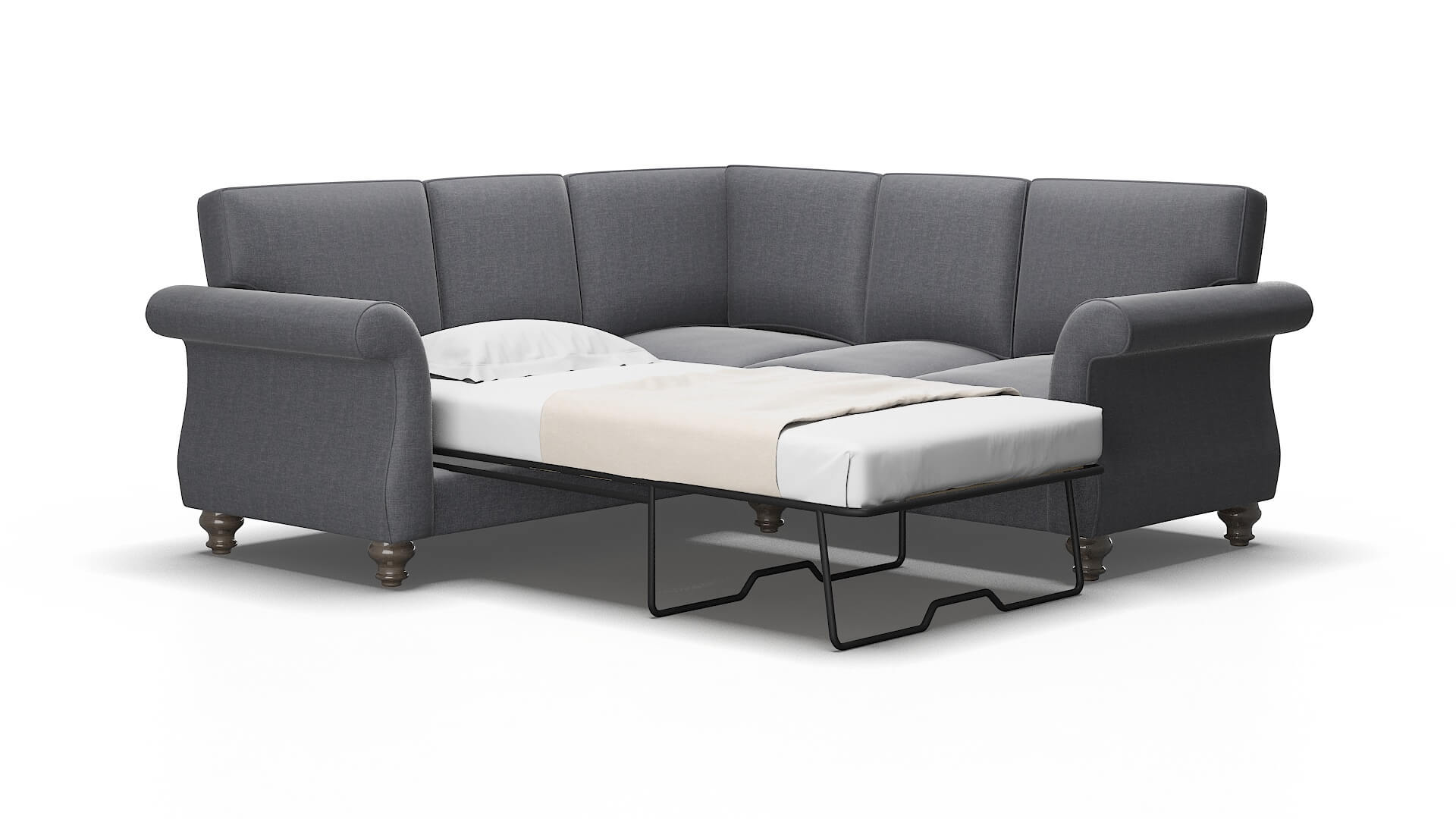Pisa Notion graphite Sectional sleeper Espresso Legs  2