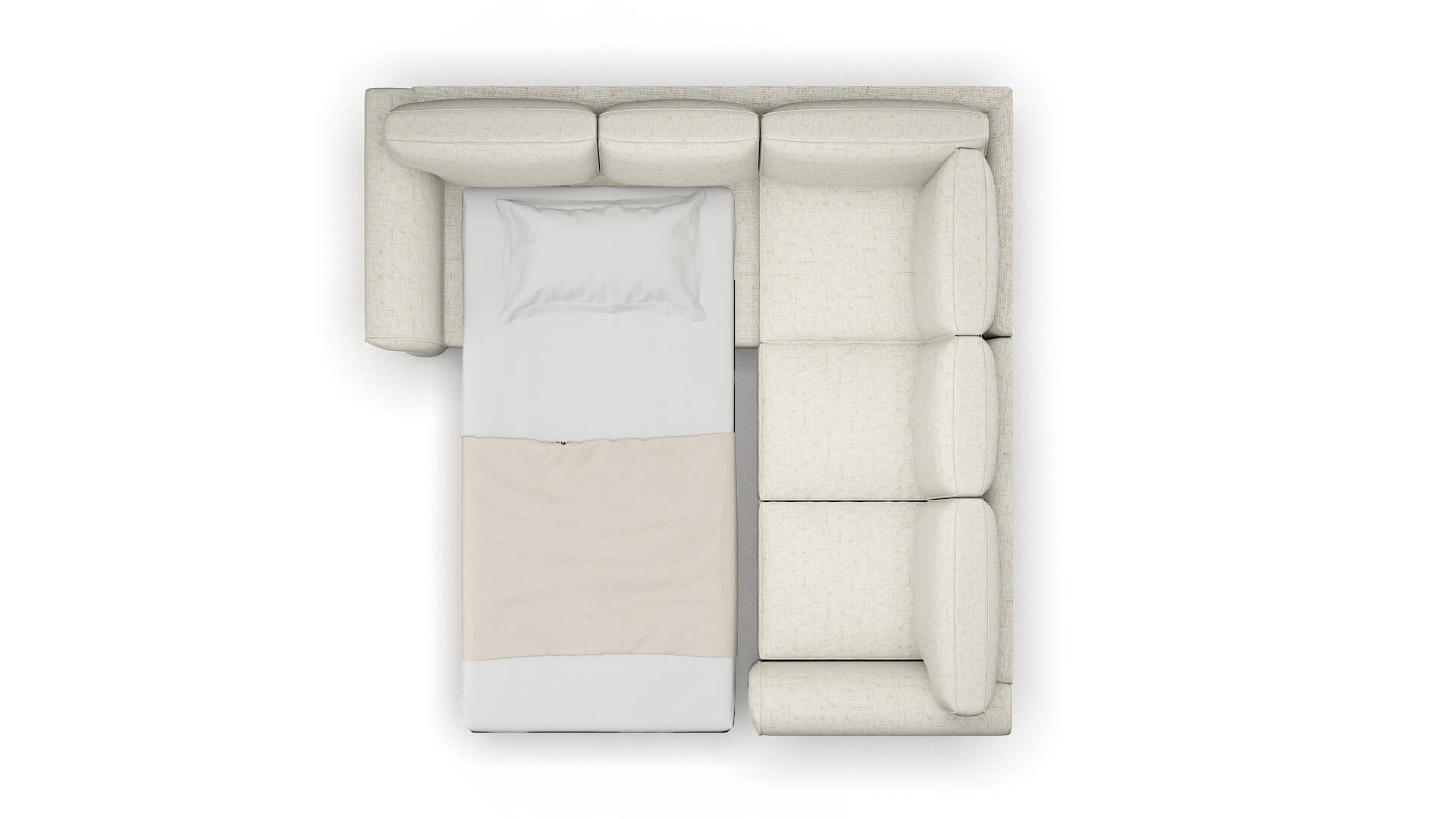 Pisa Oceanside Birch Sectional Sleeper Espresso legs 3