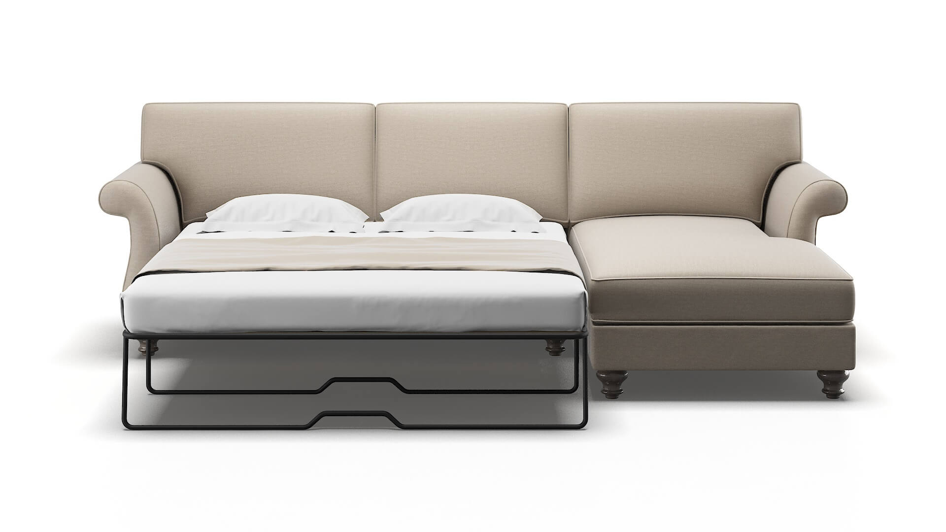 Pisa Oscar Linen Panel Sleeper Espresso legs 1